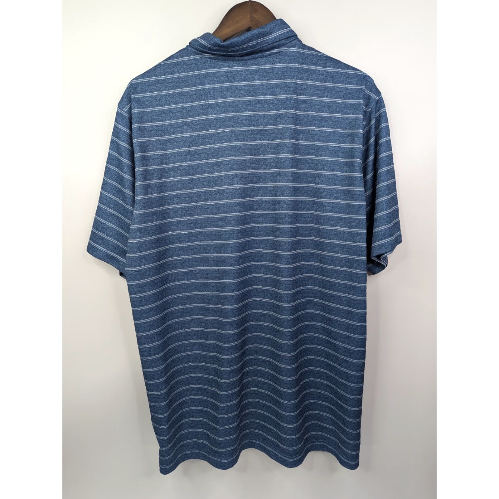 Vintage Pebble Beach Polo Shirt Short Sleeve Men’s XL Blue Striped Performance Golf Dry Luxe Size US XL / EU 56 / 4 - 3 Thumbnail