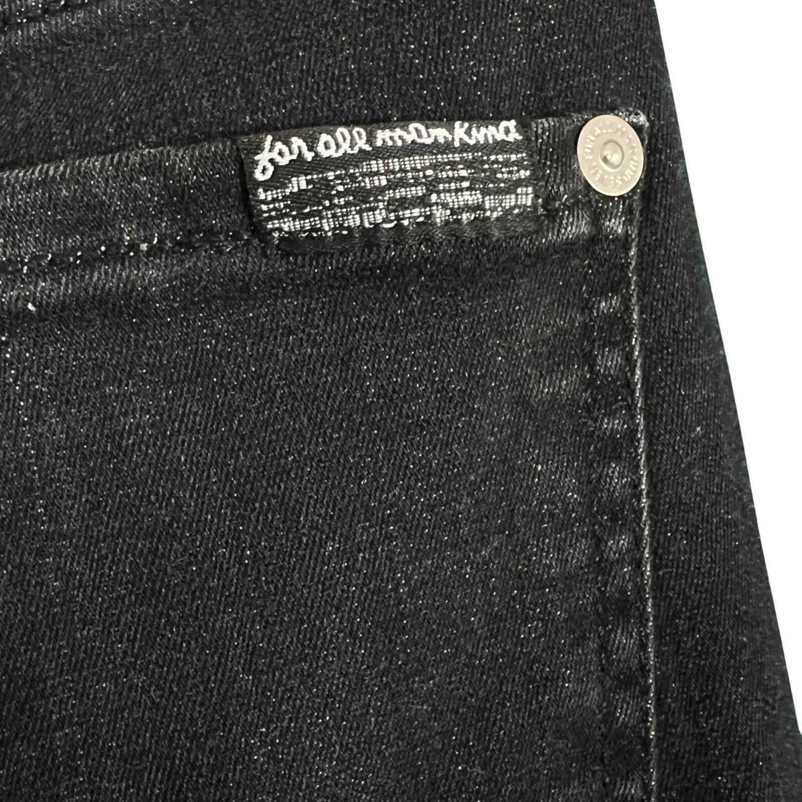 7 For All Mankind 7 For All Mankind Women's 25 Black Distressed (b)air Jeans Size 25" / US 0 / IT 36 - 6 Thumbnail