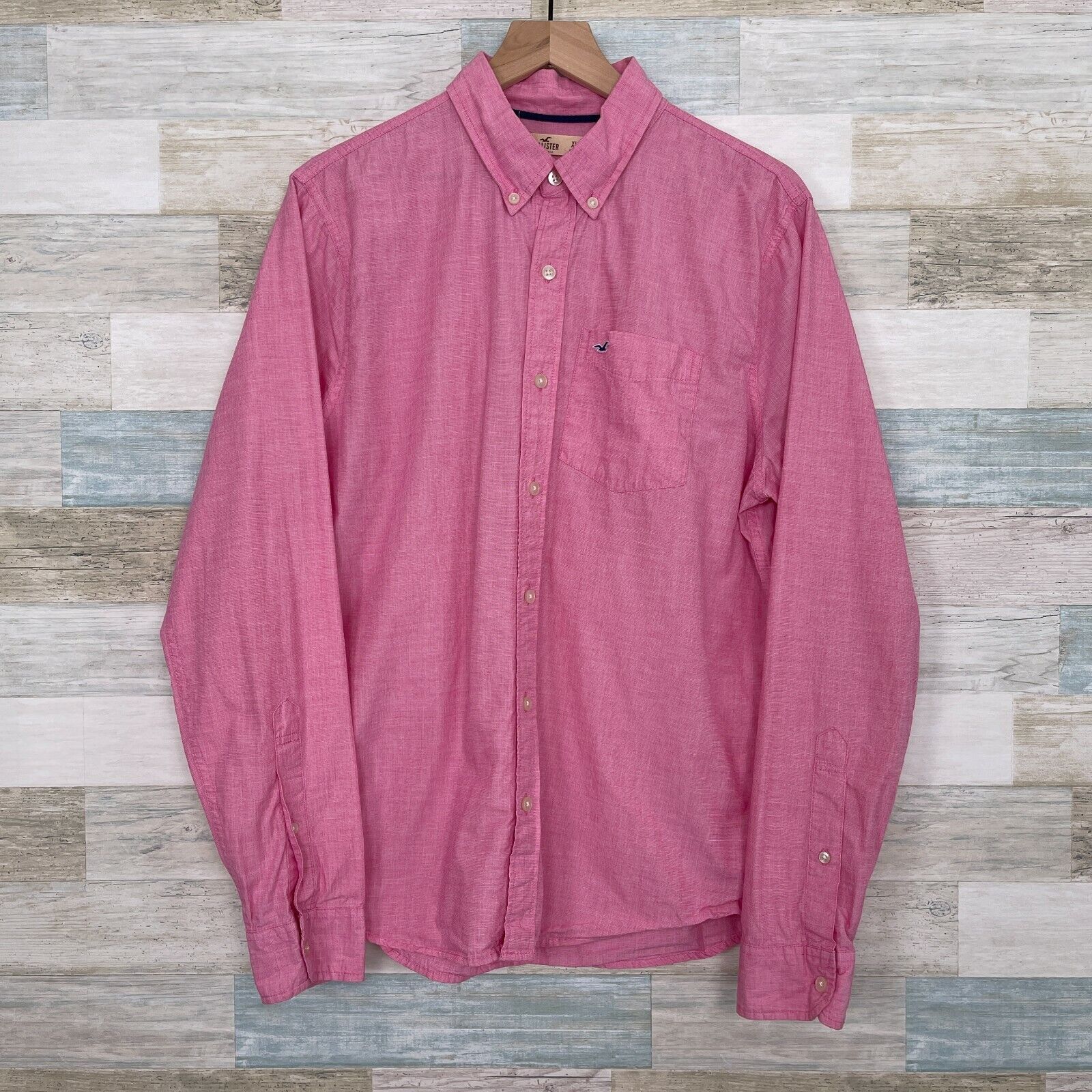 Hollister Hollister Button Down Shirt Pink Pocket Lightweight Mens XL Size US XL / EU 56 / 4 - 1 Thumbnail
