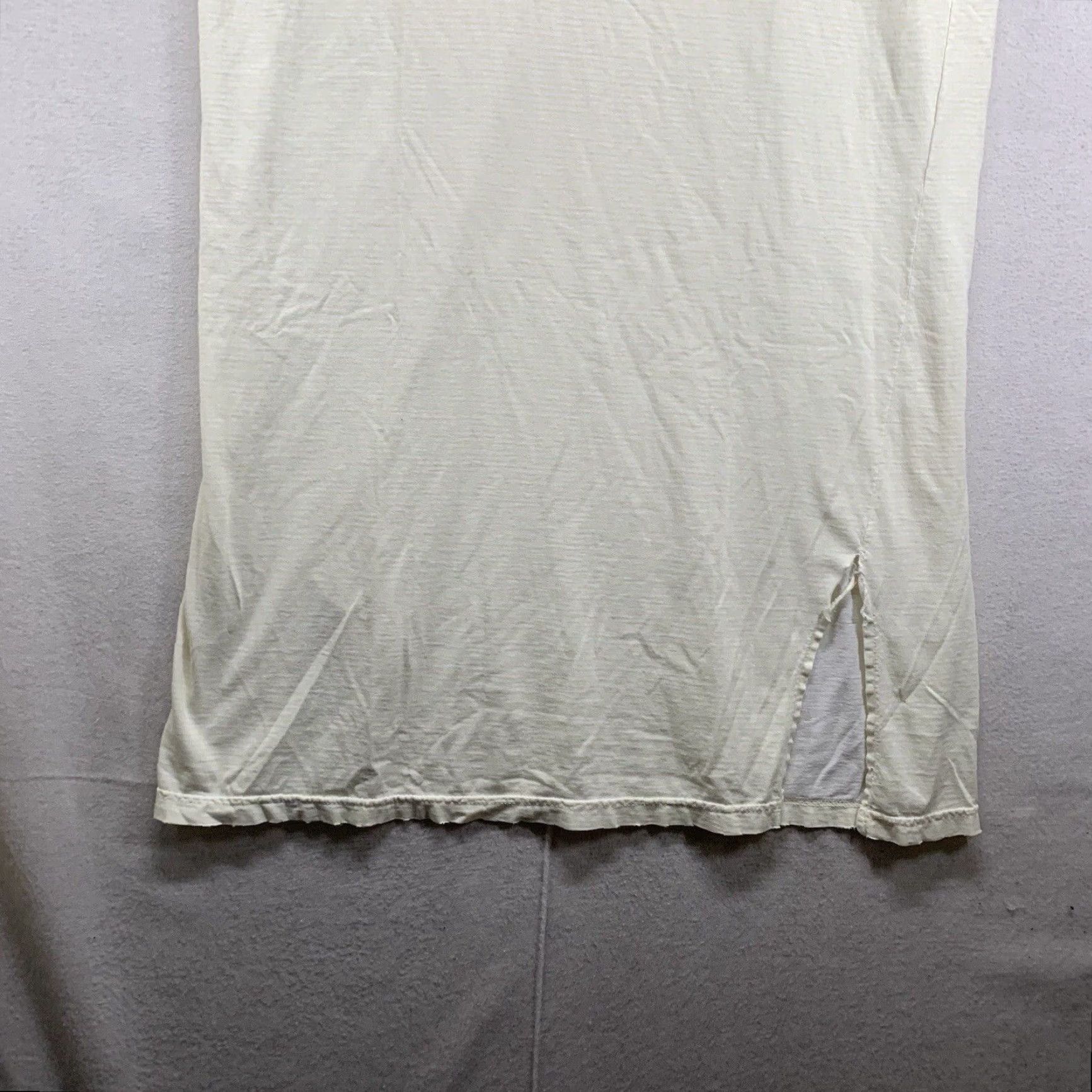 Basic Editions VINTAGE Basic Editions Women's Shirt Dress Midi Summer Casual Embroidered Flower Cotton M Yellow & White Size M / US 6-8 / IT 42-44 - 4 Thumbnail