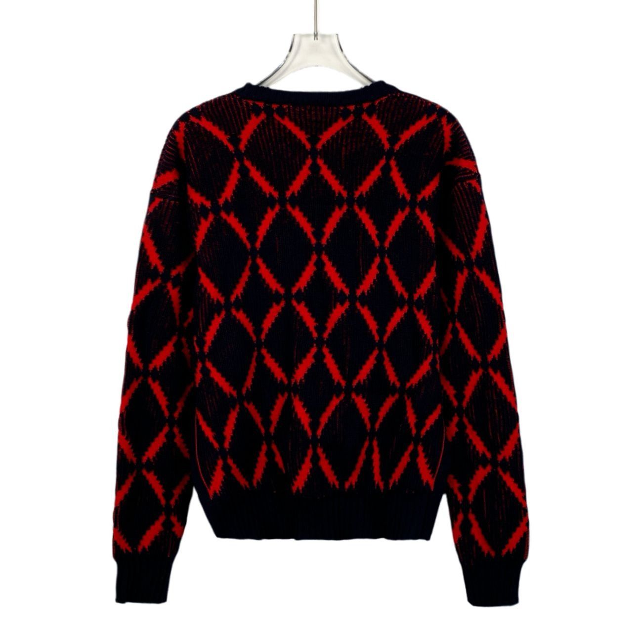 Versace Versace Geometric Knit Sweater Size 42 Red & Black Wool Size M / US 6-8 / IT 42-44 - 2 Thumbnail