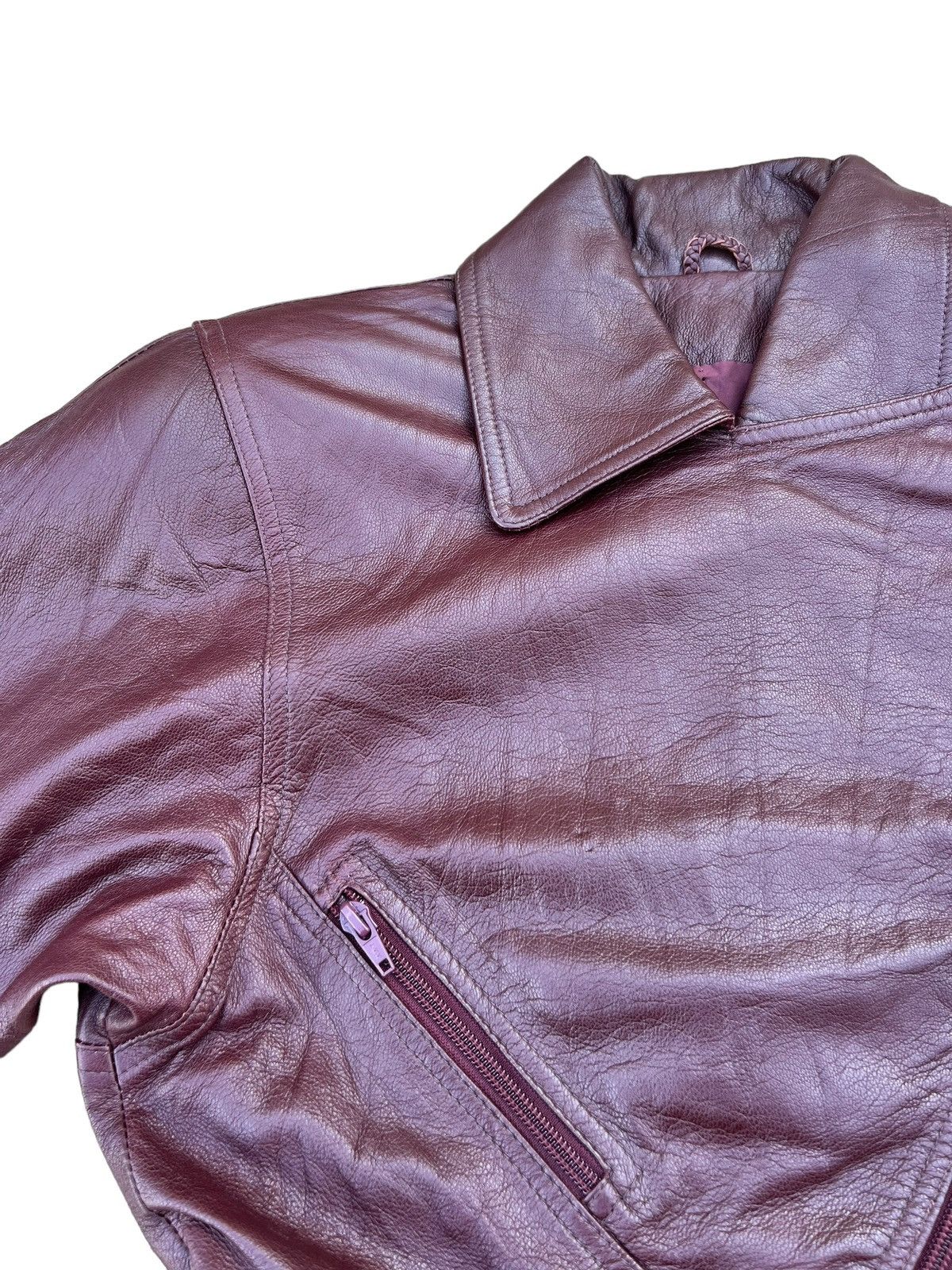 Vintage Vintage Unknown Fade Patina Leather Zipper Biker Dress Size XS / US 0-2 / IT 36-38 - 5 Thumbnail