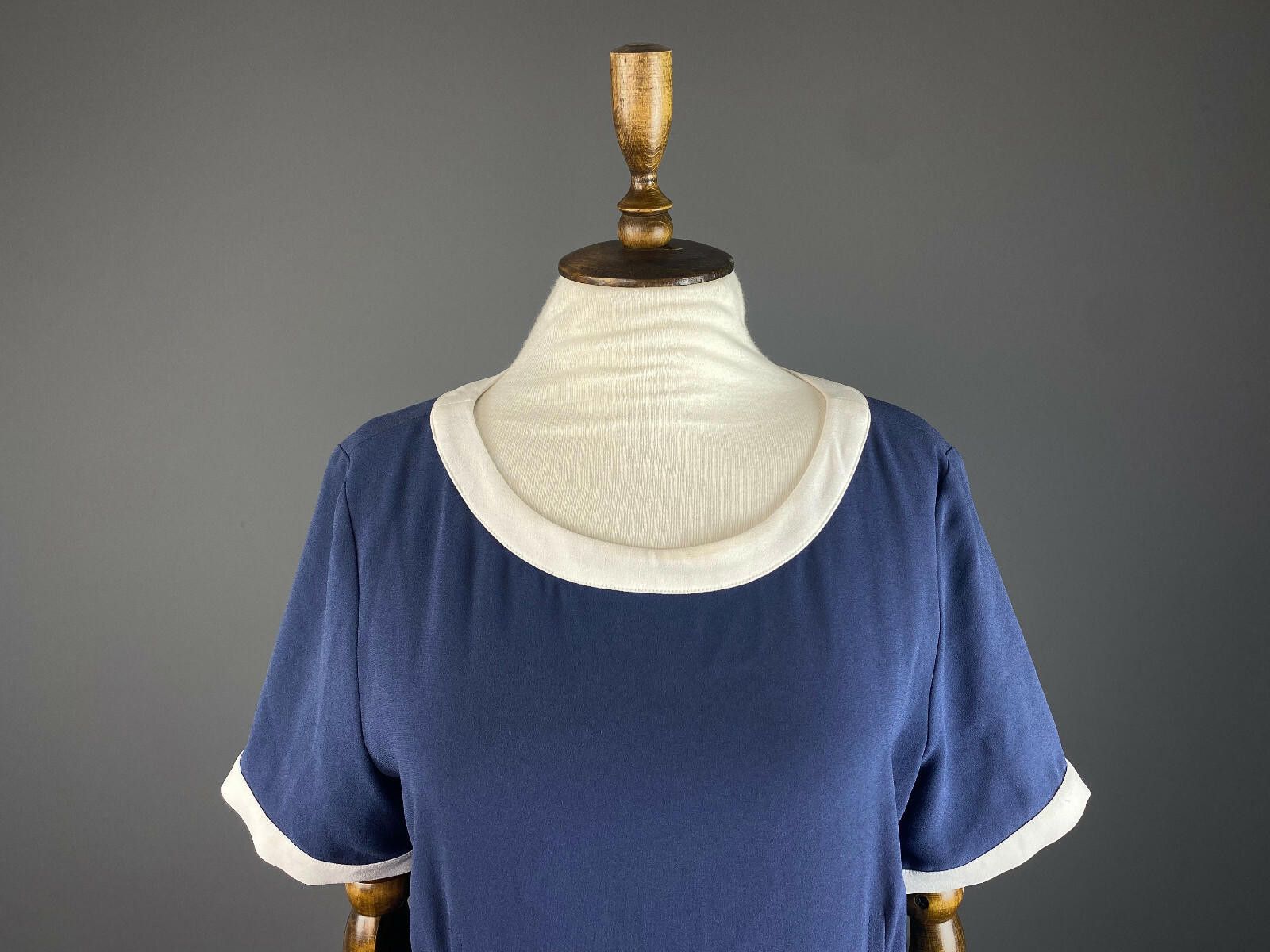 Designer Weekend Max Mara Blue Short Sleeve A-Line Midi Dress Size 14 Size XL / US 12-14 / IT 48-50 - 2 Thumbnail