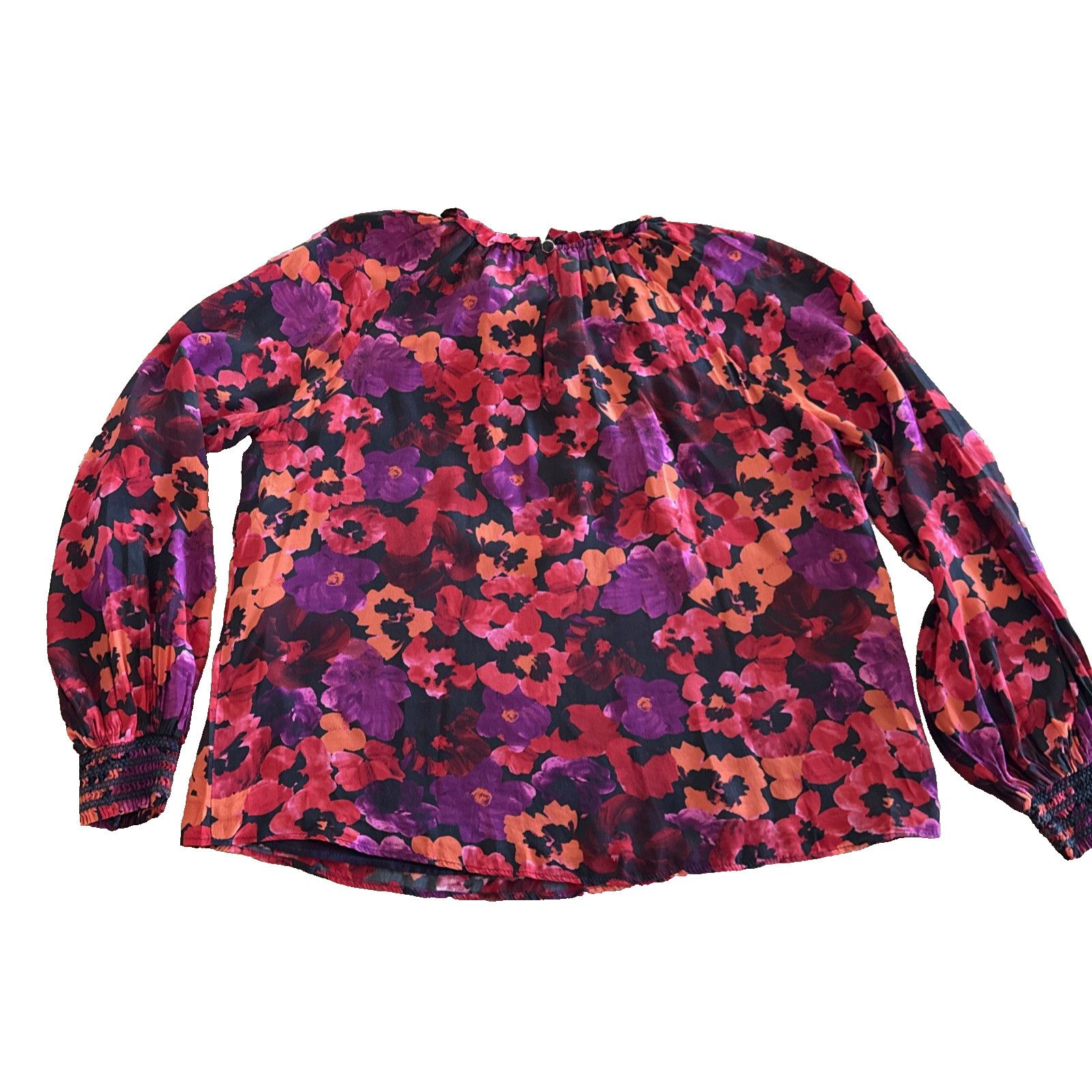 Saylor SAYLOR Beck Floral Top Red Orange Purple Multi Long Sleeve M Size M / US 6-8 / IT 42-44 - 4 Thumbnail