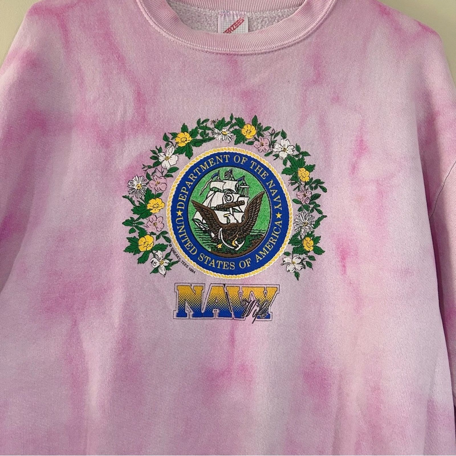 Jerzees Vintage 1994 United States Navy Tie Dye Sweatshirt Size M / US 6-8 / IT 42-44 - 2 Thumbnail
