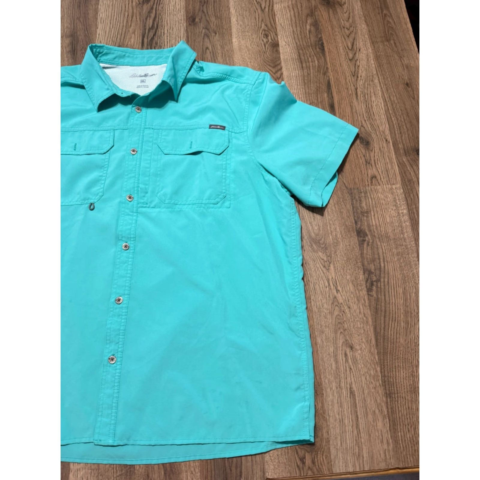 Eddie Bauer Eddie Bauer Shirt Men's XL Green Button Up Short Sleeve Front Pockets Size US XL / EU 56 / 4 - 3 Thumbnail