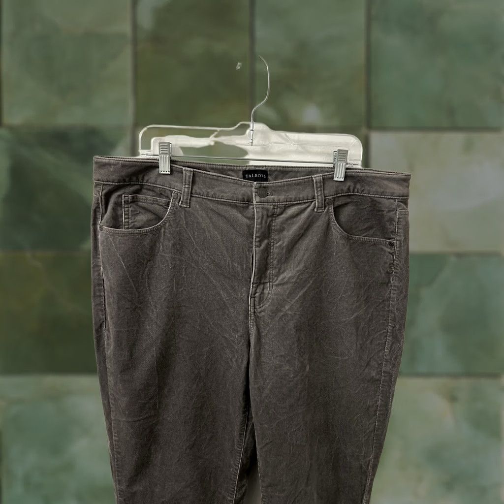 Talbots Talbots Corduroy Straight Leg Pants Womens 16W 40x30 Grey Stretch Trousers Pants Dress Pants Classic Workwear Mens? Size 38" / US 16 / IT 52 - 1 Thumbnail