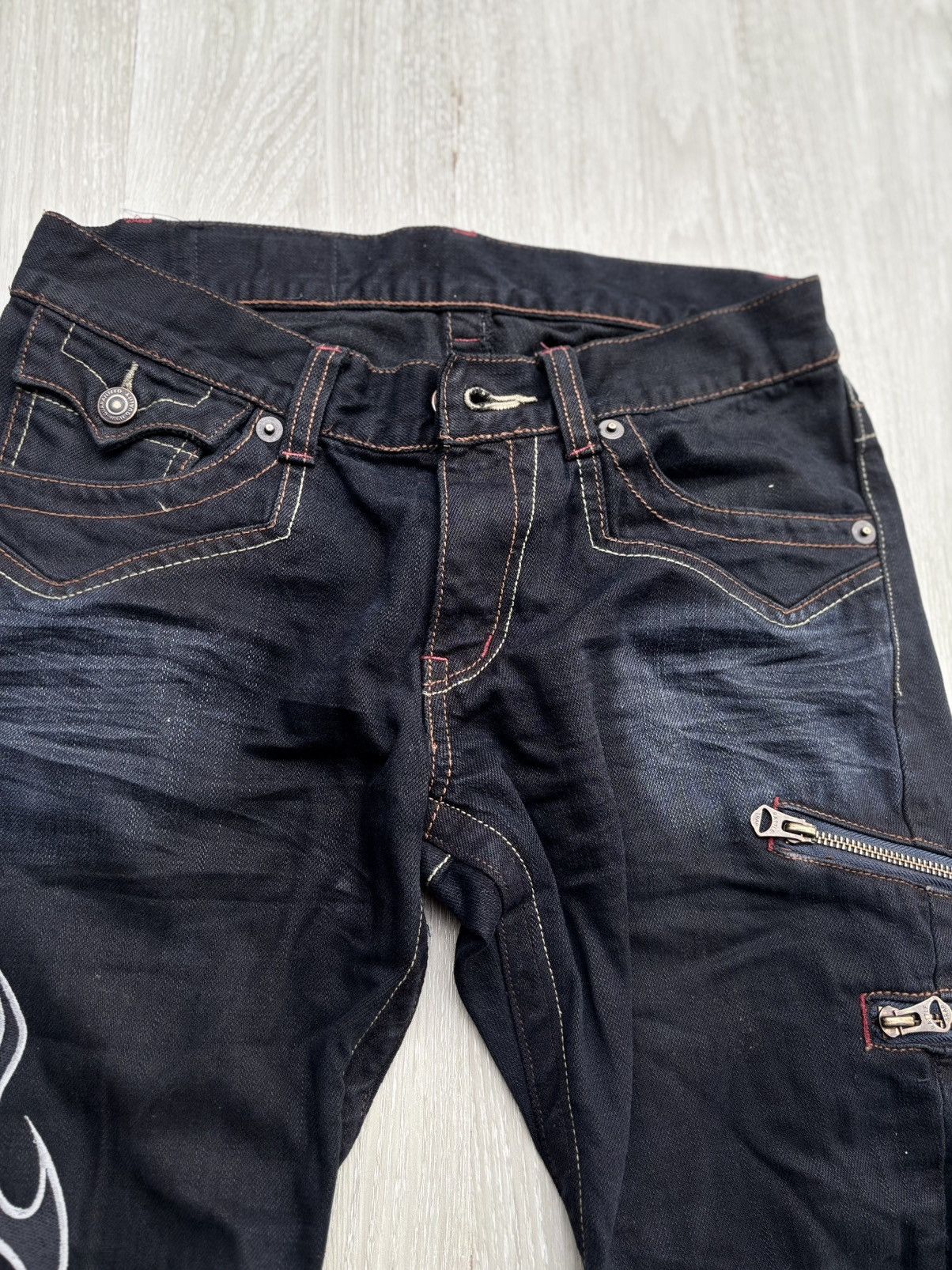 Japanese Brand Ratle trapp tribal flare jeans Size US 29 - 2 Thumbnail