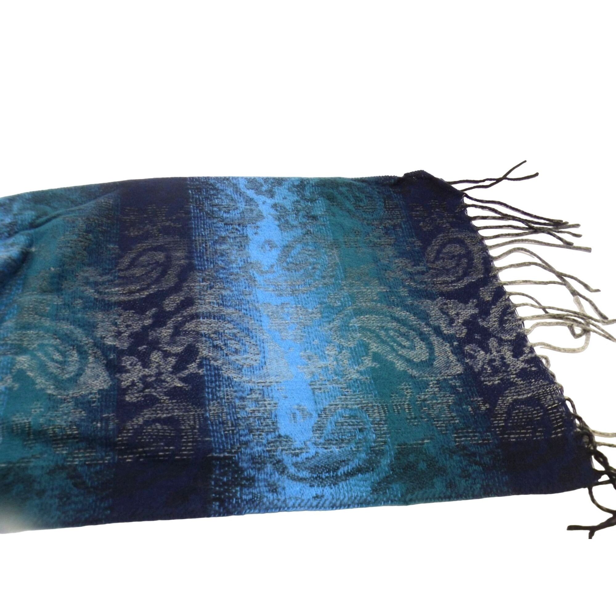 Steve Madden Steve Madden Mid Weight Ombré Paisley Scarf, 11”x 70”, Blue Size ONE SIZE - 5 Thumbnail