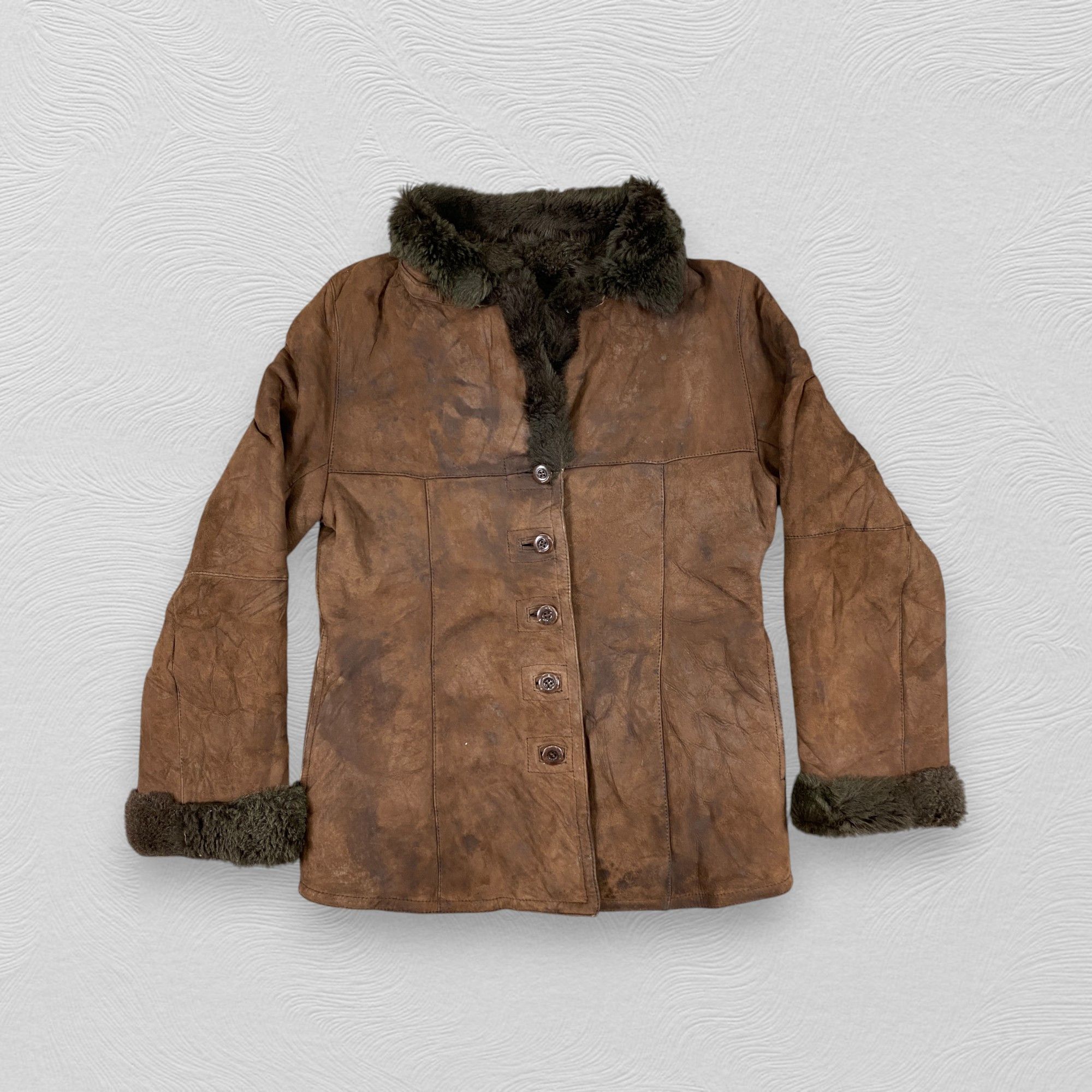 If Six Was Nine Vintage Leather Faux Fur Jacket- J419 Size S / US 4 / IT 40 - 1 Thumbnail