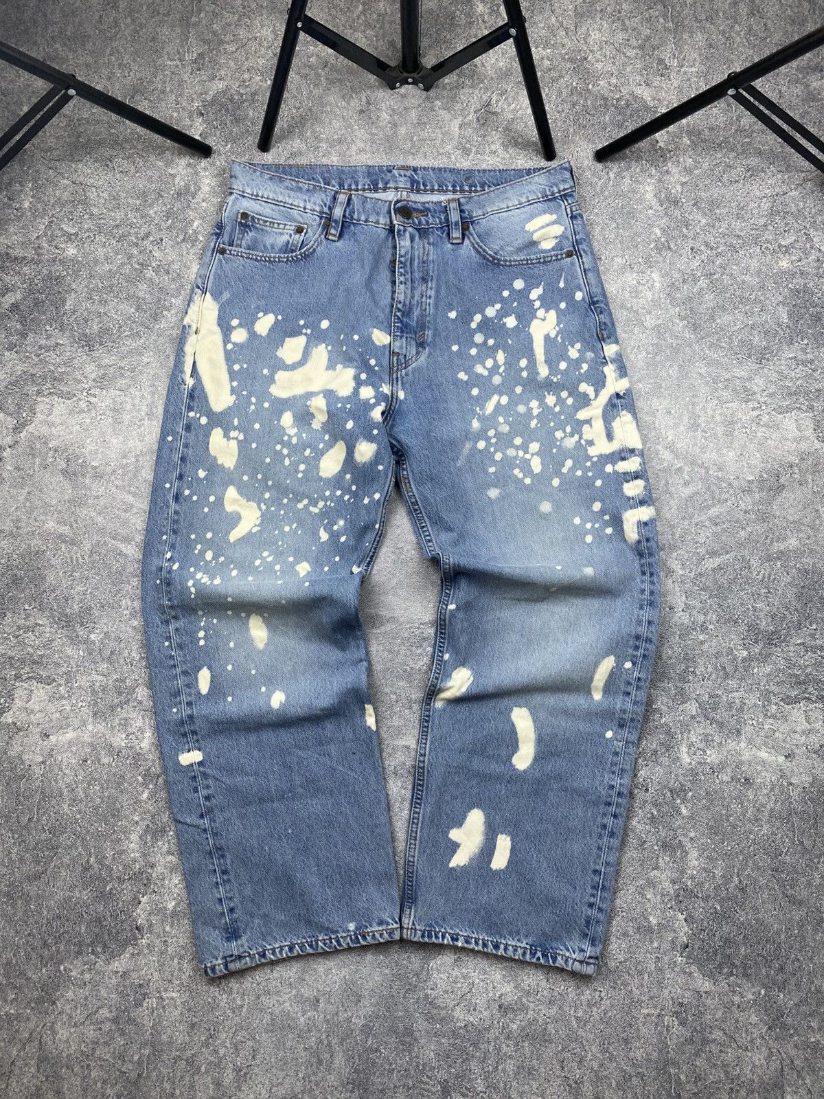 Levi's Levis Custom Faded Distressed Crazy Jeans Size US 32 / EU 48 - 2 Thumbnail