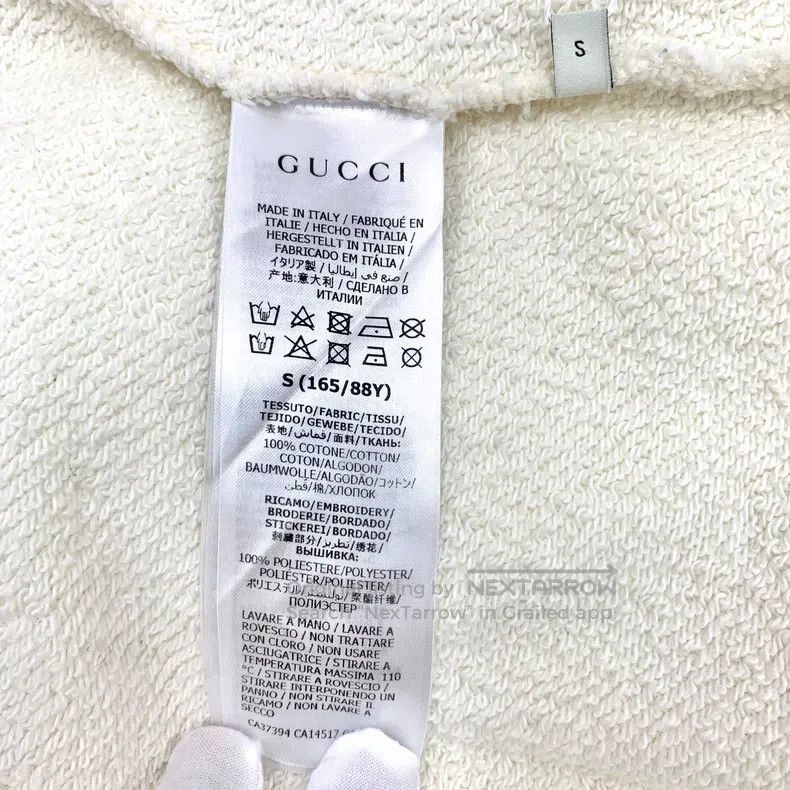 Gucci Gucci White logo sequin cotton hooded drawstring long-slee Size US S / EU 44-46 / 1 - 6 Thumbnail