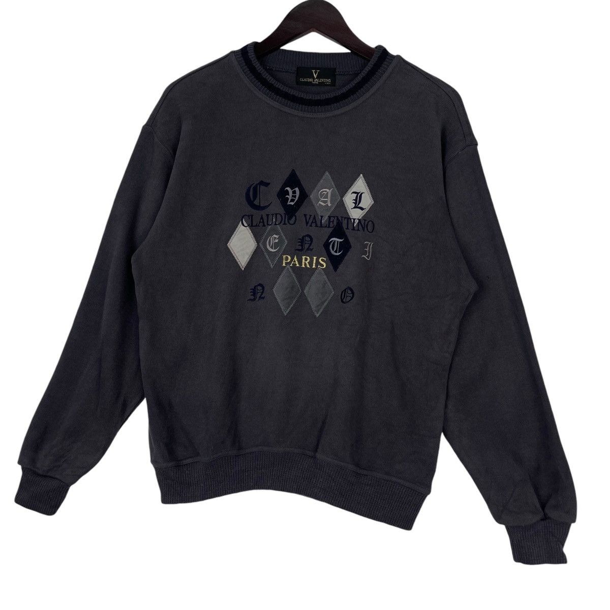 Nike × Vintage Vintage Claudio Valentino Big Embroidered Sweatshirt Size US M / EU 48-50 / 2 - 2 Thumbnail