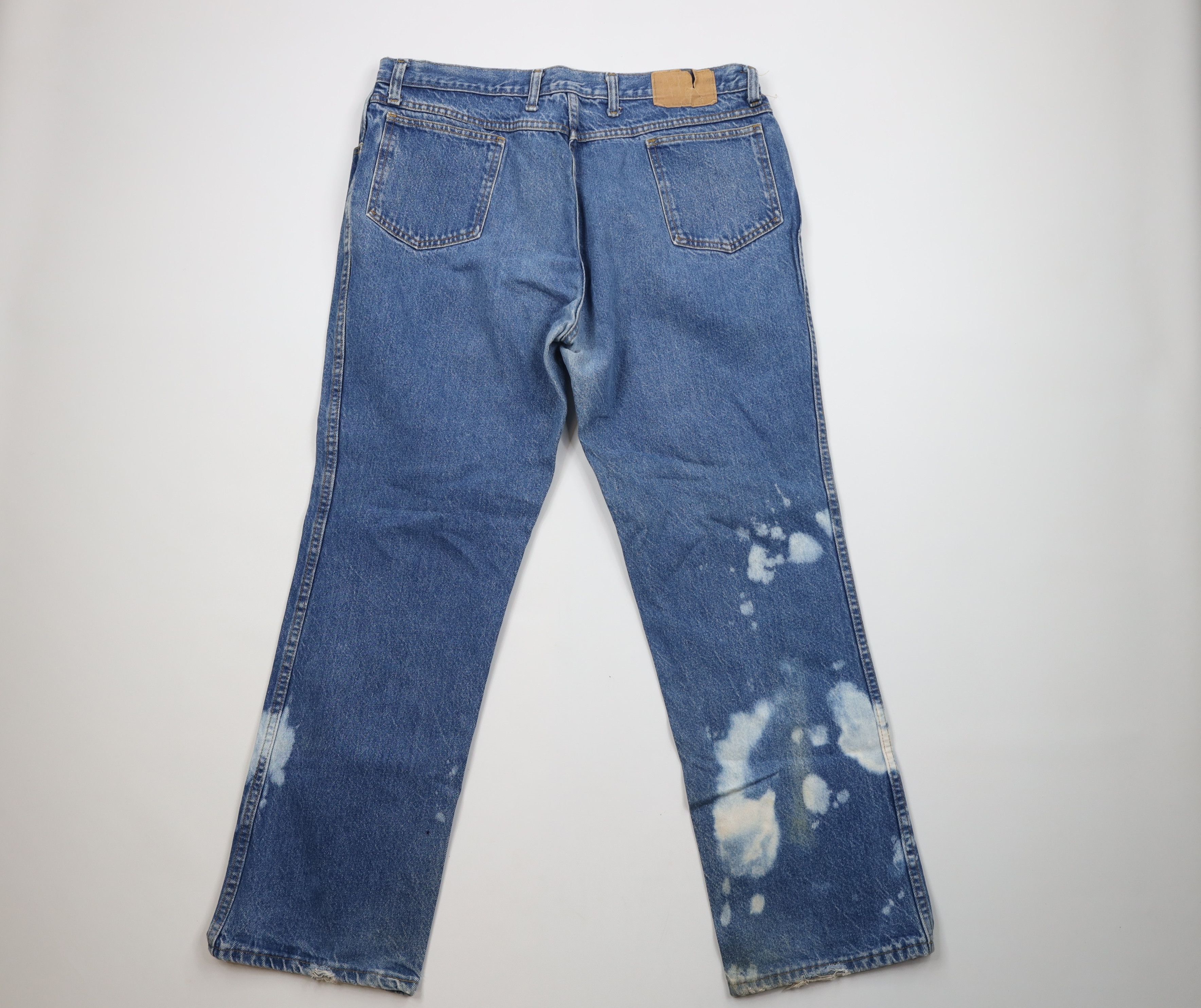 Vintage Vintage 90s Streetwear Flared Wide Leg Denim Jeans Blue USA Size US 38 / EU 54 - 9 Thumbnail