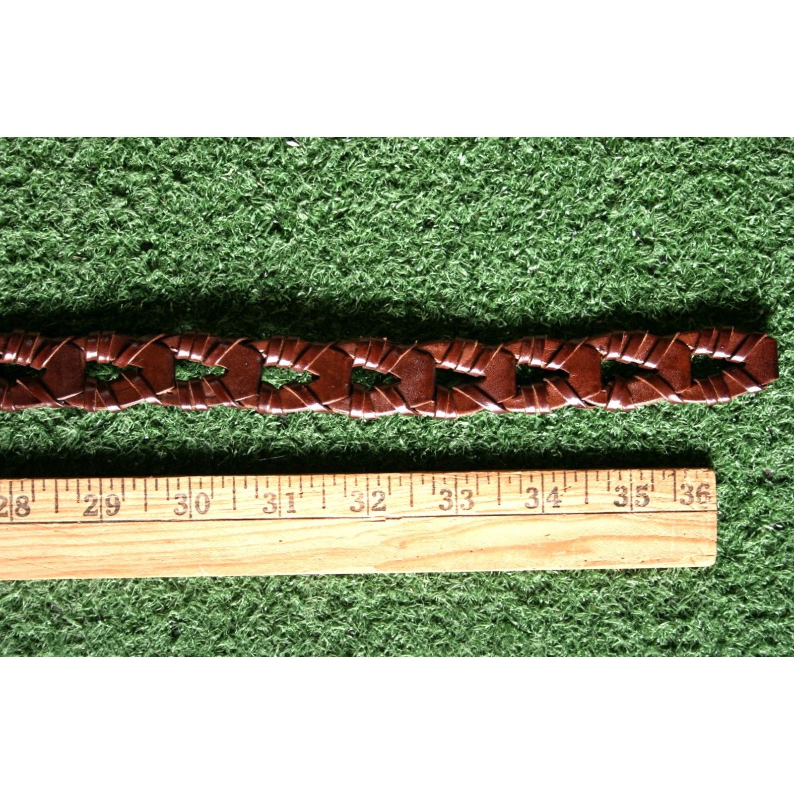 Vintage VINTAGE CAPEZIO Belt Braided Leather Brown Cognac Women's M/L Size Brown Capezio Belt Size ONE SIZE - 5 Thumbnail
