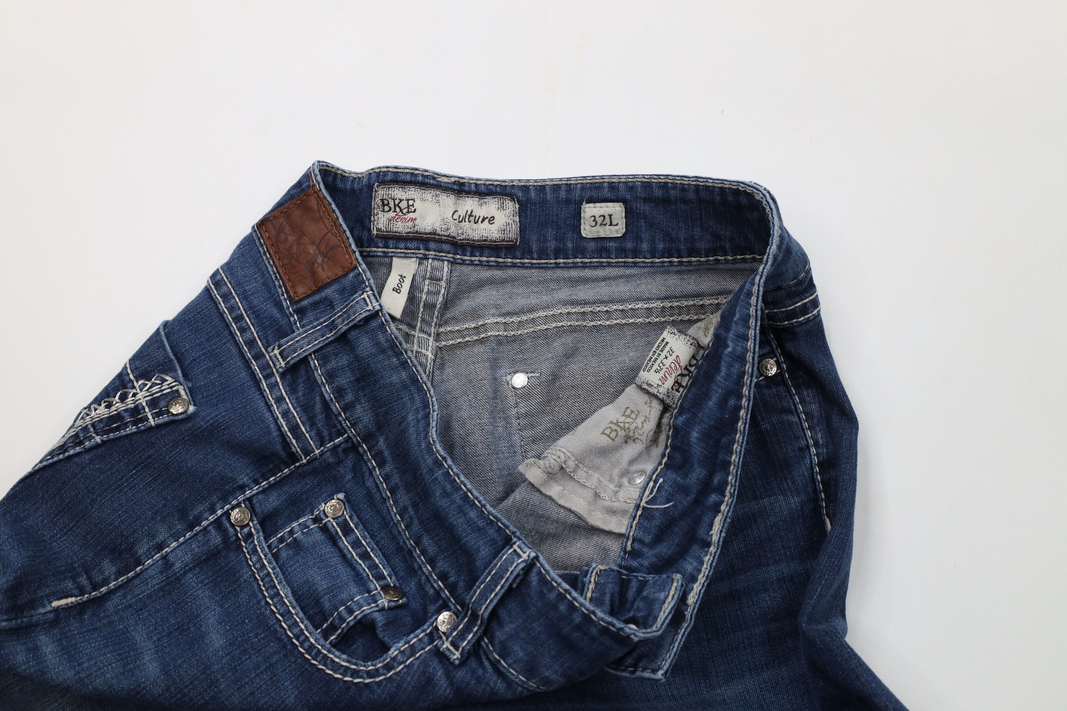 Vintage Buckle BKE Thick Stitch Culture Bootcut Denim Jeans Blue Size 32" / US 10 / IT 46 - 10 Thumbnail
