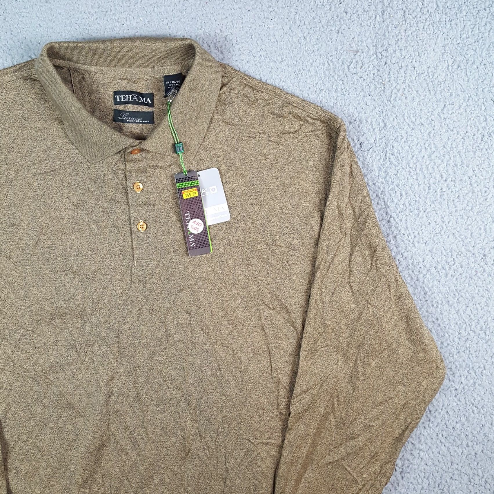 Vintage VINTAGE Teháma Polo Shirt Brown Breathable Long Sleeve Luxury Polo XL Men Short summary Size US XL / EU 56 / 4 - 2 Thumbnail