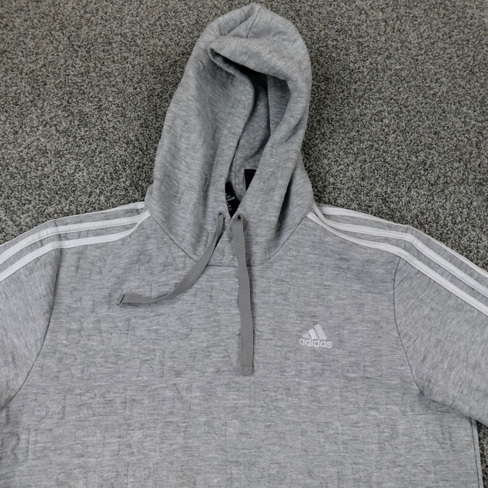 Adidas Adidas Sweater Mens Large Gray White Outdoor Sweatshirt Hoodie Active Athletic Mens L Gray White Outdoor Sweater Hoodie Regular Fit Size US L / EU 52-54 / 3 - 3 Thumbnail