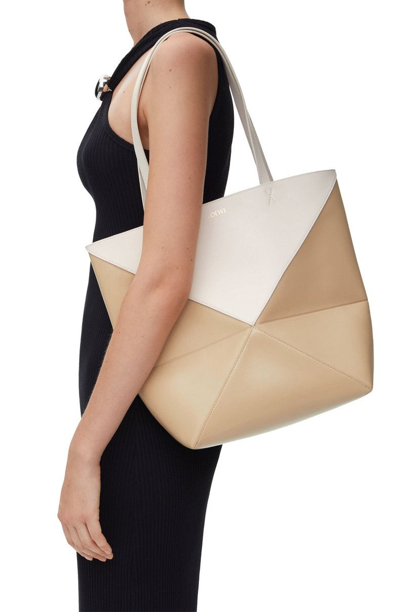 Loewe o1in1g0426 Size: OS/ Puzzle Fold Tote Bag in Beige/White Size ONE SIZE - 3 Thumbnail