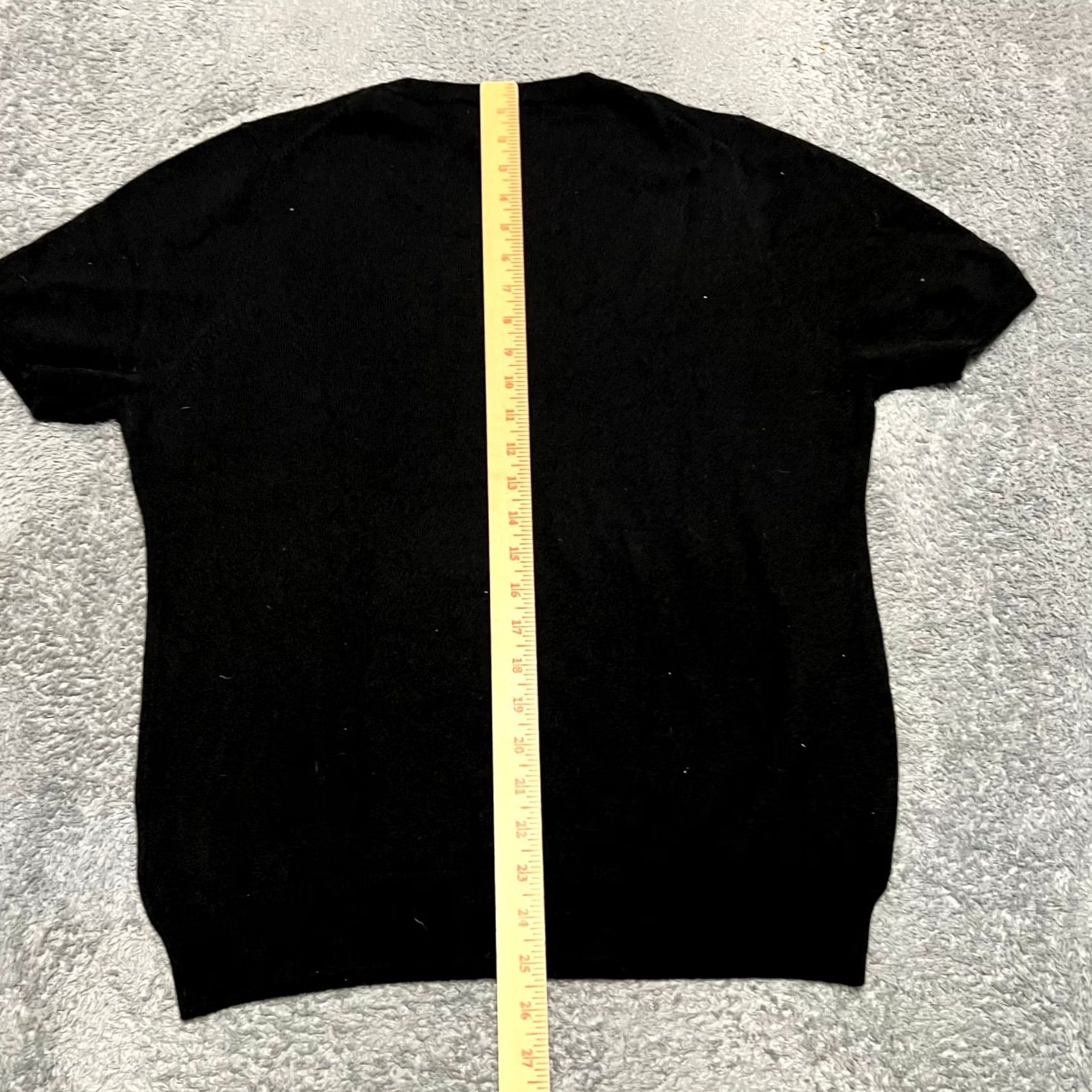 Vintage State Cashmere Womens XL Short Sleeve Black Casual Pullover Shirt Size XL / US 12-14 / IT 48-50 - 5 Thumbnail