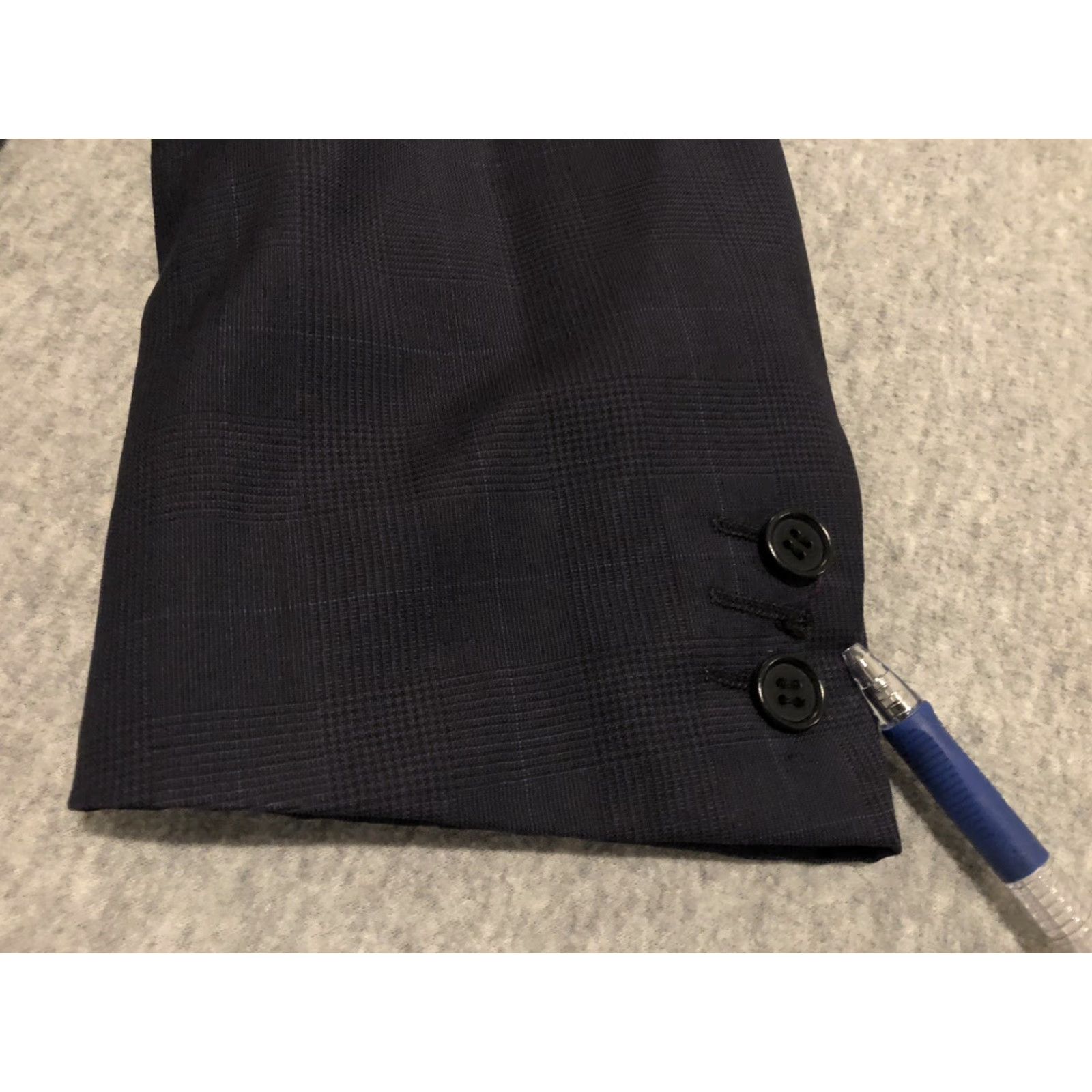 Canali Canali Navy Blue Wool Suit Mens 42R Jacket 33x38 Pants 2 Piece Flawed Size 42R - 7 Thumbnail