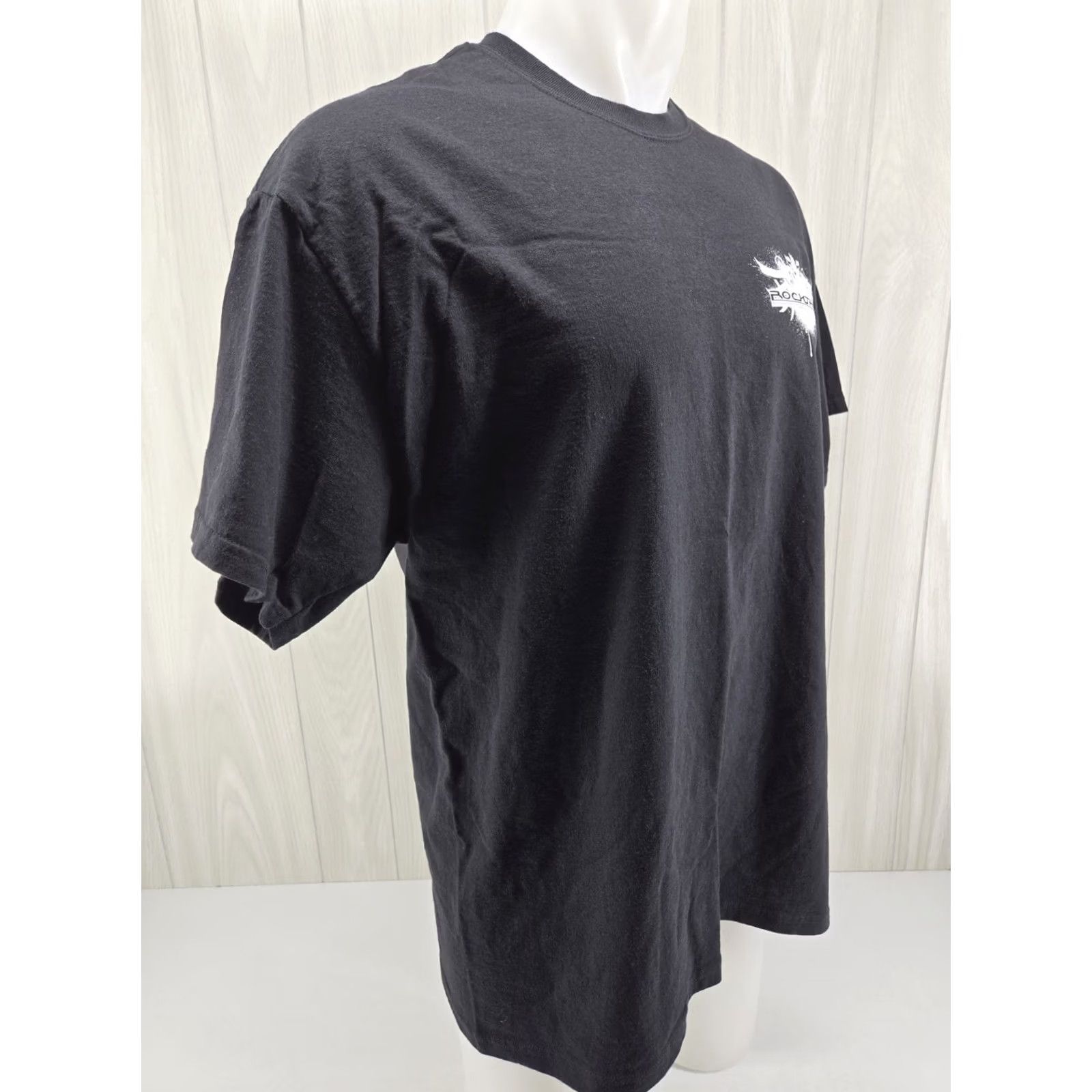 Hanes ROCKTRON Promo T Shirt Black XL Men Short Sleeve Graphic Print Hanes Cotton Shirt Mens XL Black Rocktron Promo T-Shirt Size US XL / EU 56 / 4 - 6 Thumbnail