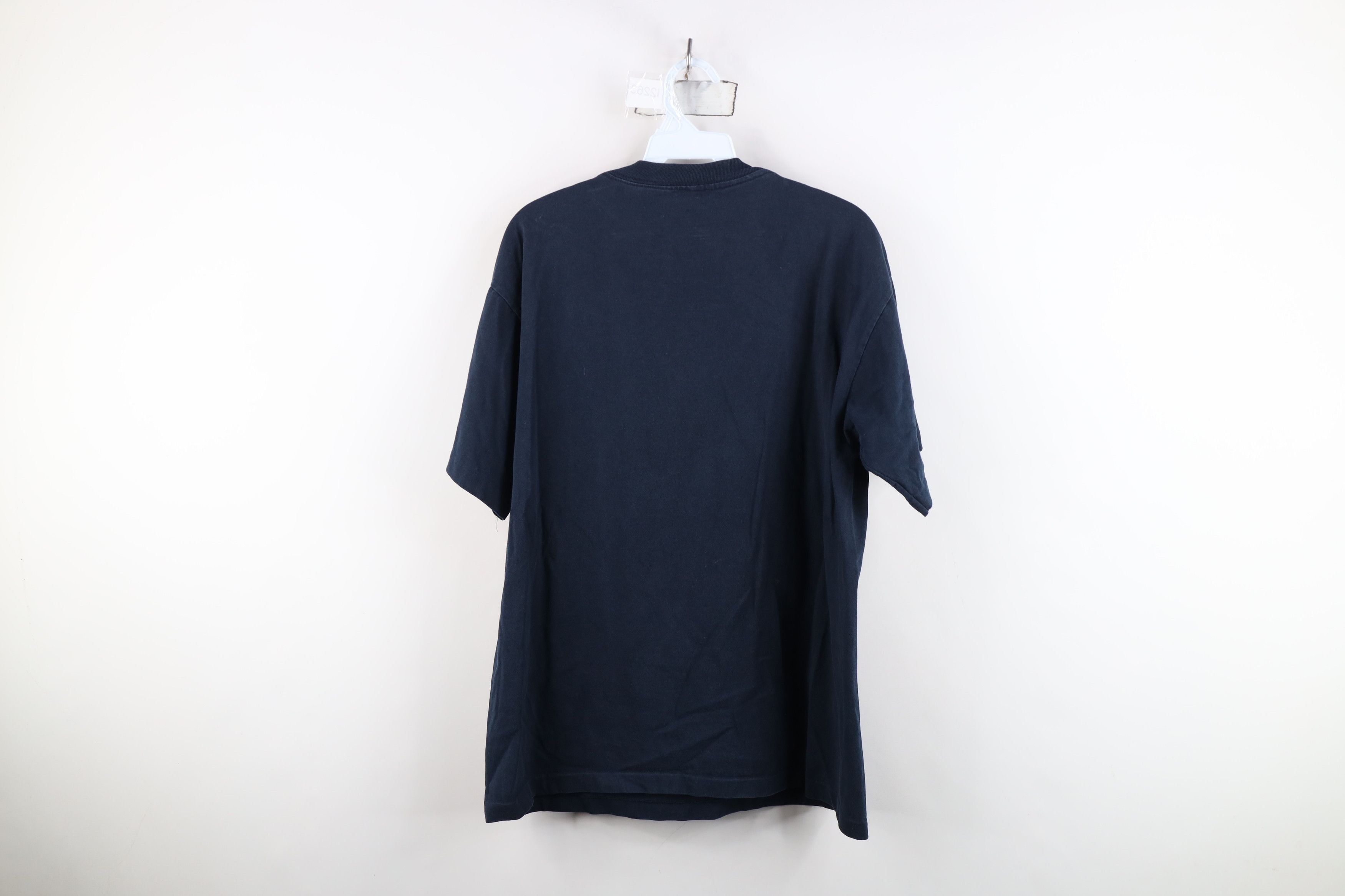 Vintage Vintage 90s Streetwear Heavy Cotton T-Shirt Navy Blue USA Size US L / EU 52-54 / 3 - 12 Thumbnail