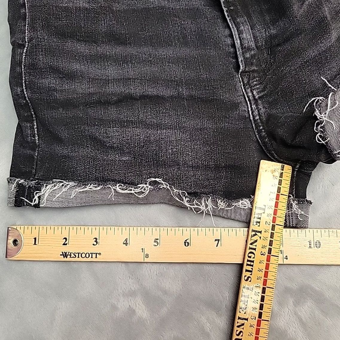 Abercrombie & Fitch Abercrombie & Fitch Shorts Women 26 Black Denim Simone Booty Biker Y2K Mini Shirt Size 26" / US 2 / IT 38 - 7 Thumbnail
