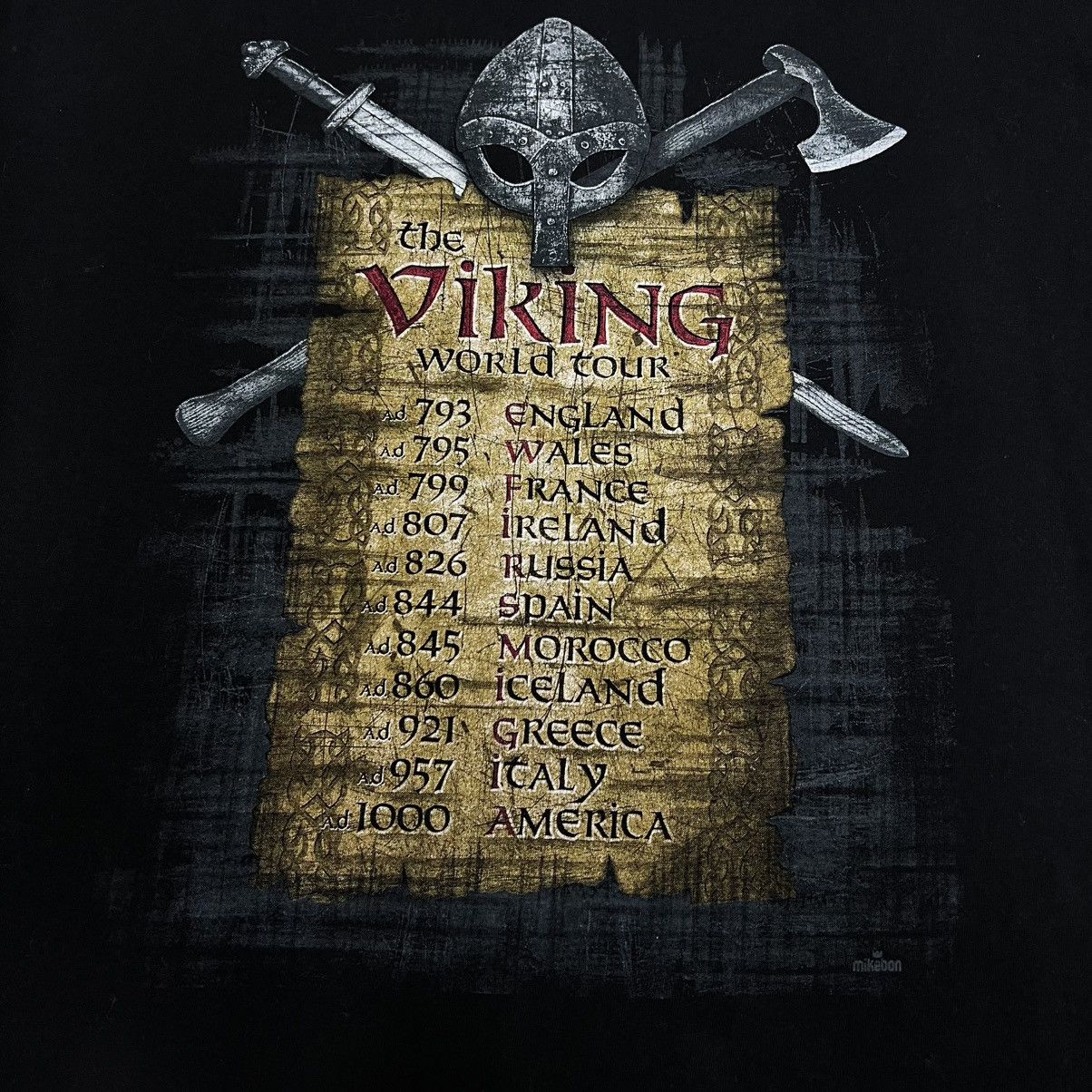Band Tees × Fruit Of The Loom The Viking World Tour T Shirt Fruit of the Loom Size US L / EU 52-54 / 3 - 5 Thumbnail