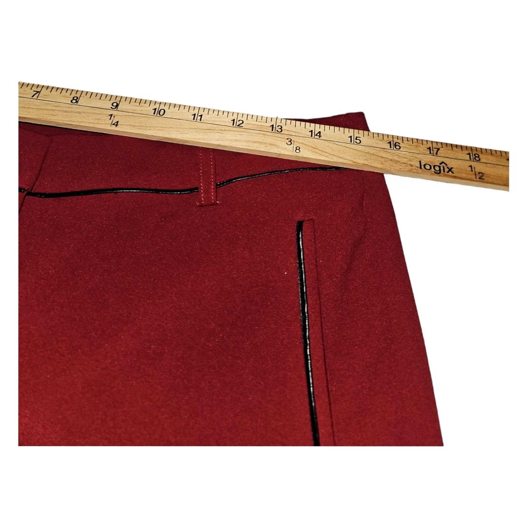 Anne Klein Anne Klein Pants Women Size 6 Red Flat Front Mid Rise Stretch Straight Leg Dress Pants Mens? Size 28" / US 6 / IT 42 - 3 Thumbnail