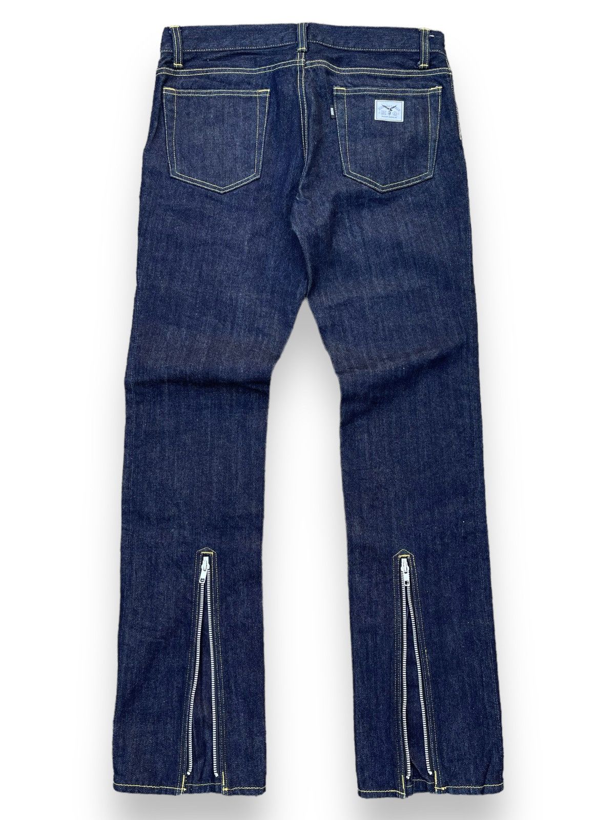 RUDE GALLERY 🔥 RUDE GALLERY JAPAN FLARE DENIM ZIPPER PANTS Size US 33 - 3 Thumbnail