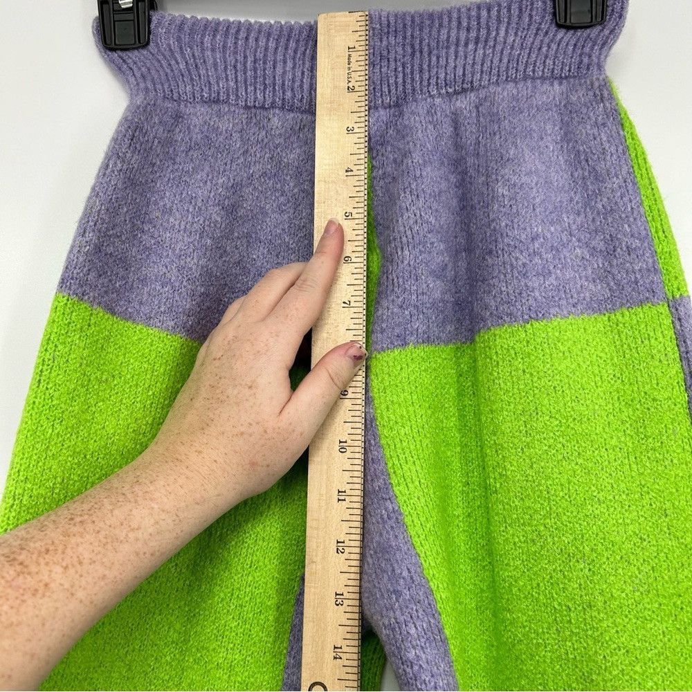 NOCTURNE NOCTURNE WIDE LEG PRINTED CHECKERED PANTS KNITTED COZY COMFY Size 22" - 12 Thumbnail