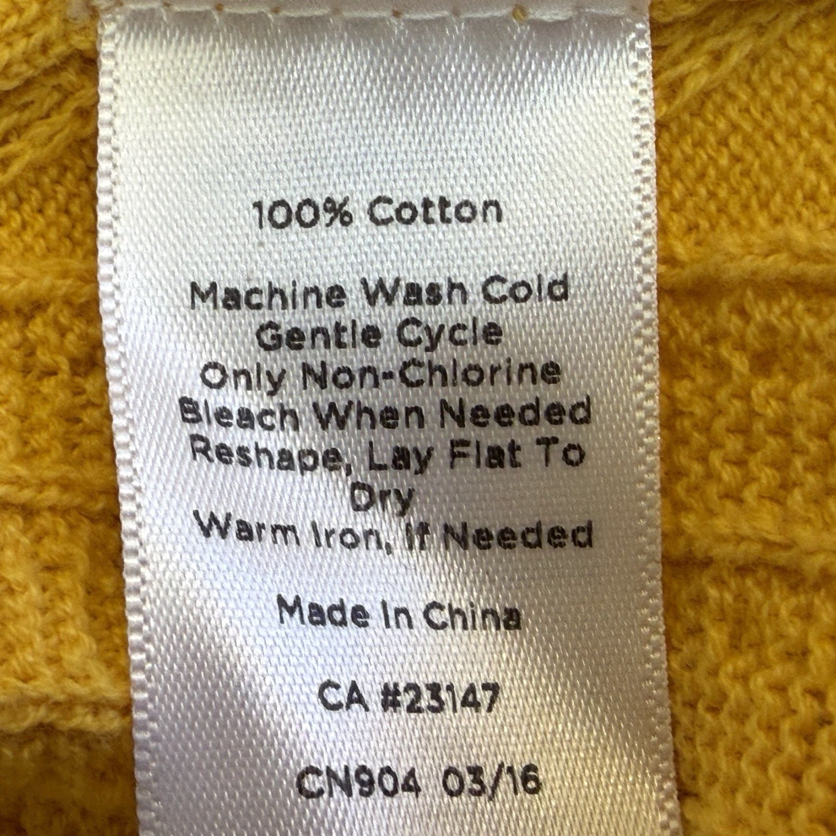 Talbots Talbots Tunic Sweater Womens XL Yellow Gold V-Neck Long Sleeve Cable-Knit 100% Cotton Pullover Size XL / US 12-14 / IT 48-50 - 6 Thumbnail