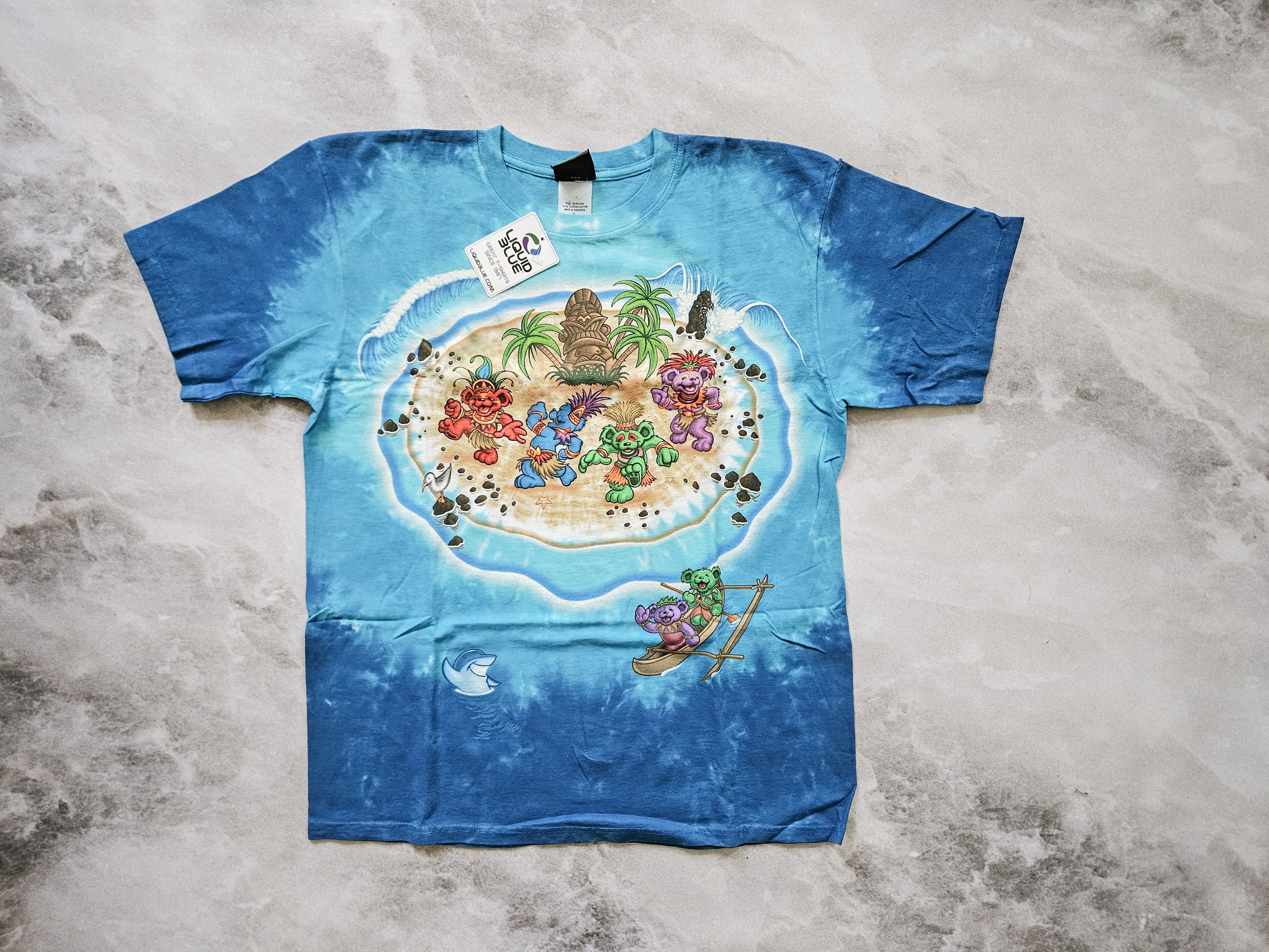 Grateful Dead × Liquid Blue × Vintage Vintage Liquid Blue x Grateful Dead Tiki Bear L T-shirt Size US L / EU 52-54 / 3 - 1 Thumbnail