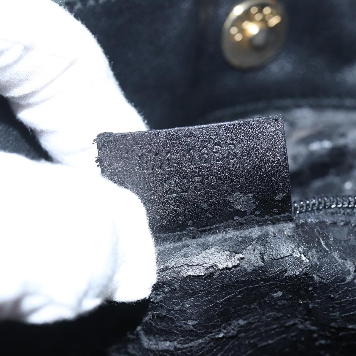 Gucci GUCCI Bamboo Shoulder Bag Leather Black Gold 001 1638 001 Size ONE SIZE - 19 Thumbnail