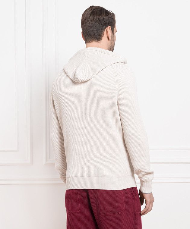 Brunello Cucinelli o1w1db10924 Cashmere Sweatshirt in Netural Size US XXL / EU 58 / 5 - 4 Thumbnail