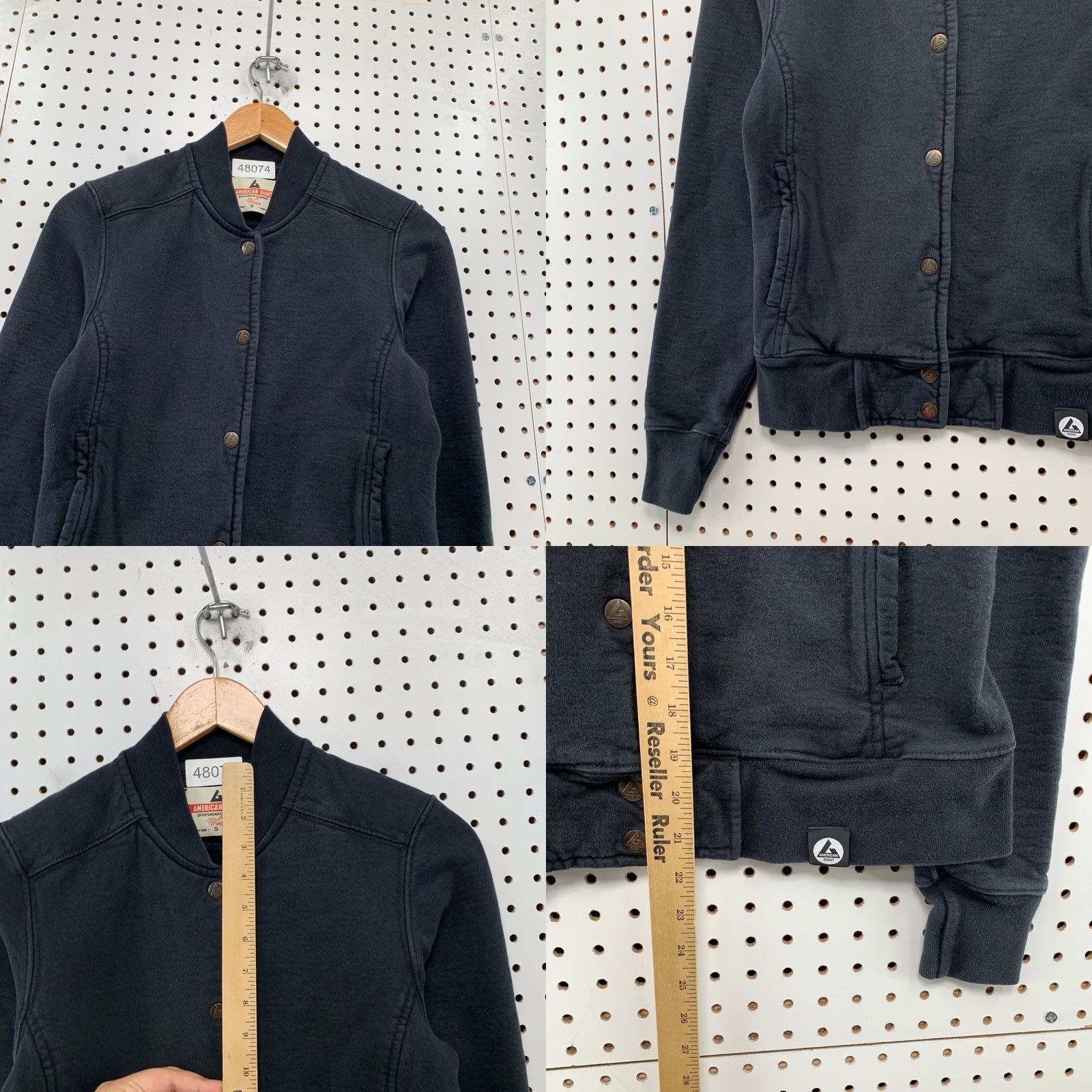Vintage American Giant Fleece Sweatshirt Jacket Womens Small Black USA Snap XS? Size S / US 4 / IT 40 - 8 Thumbnail