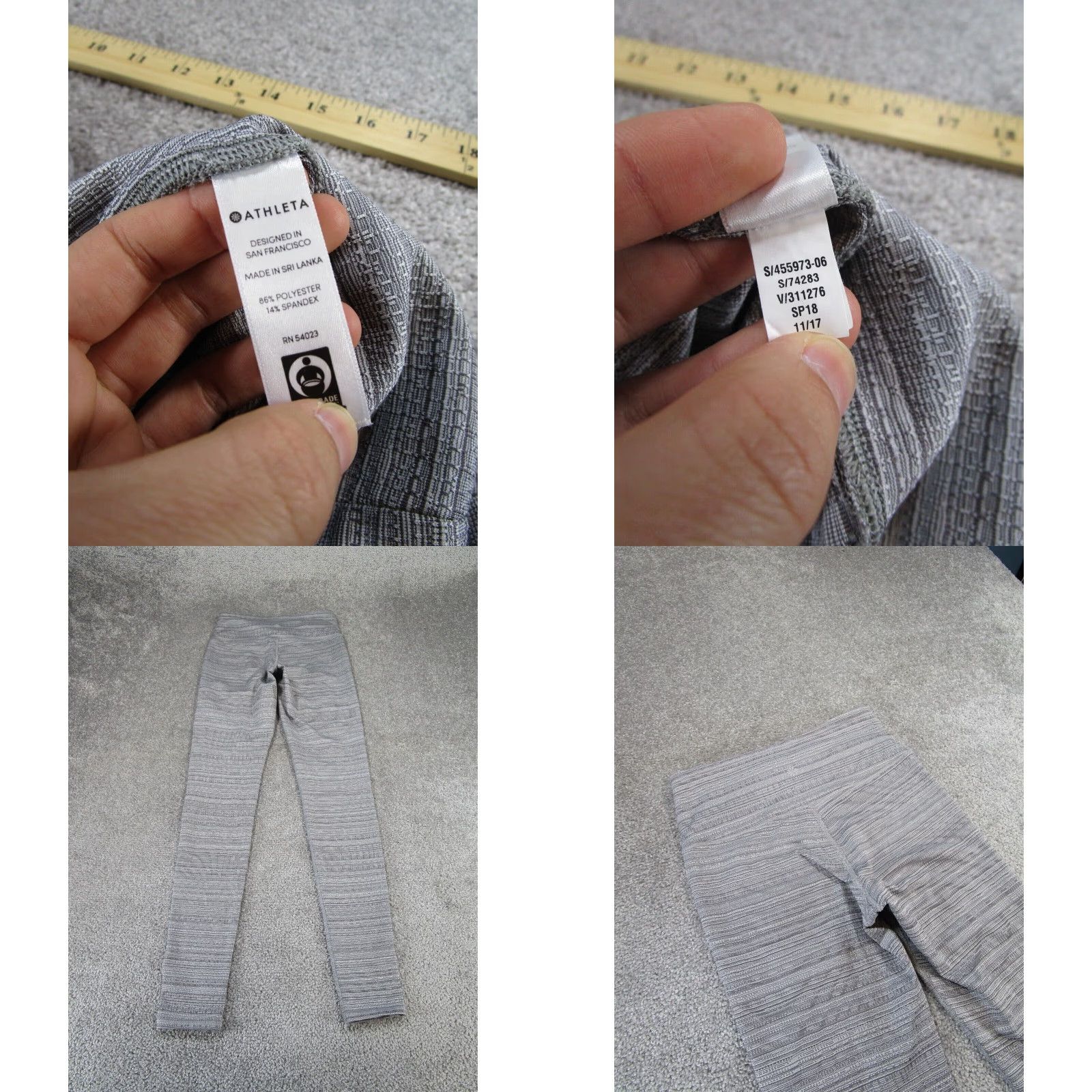 Athleta Athleta Womens Xs Chaturanga Jacquard Gray Stretch Yoga Leggings Size 26" / US 2 / IT 38 - 8 Thumbnail