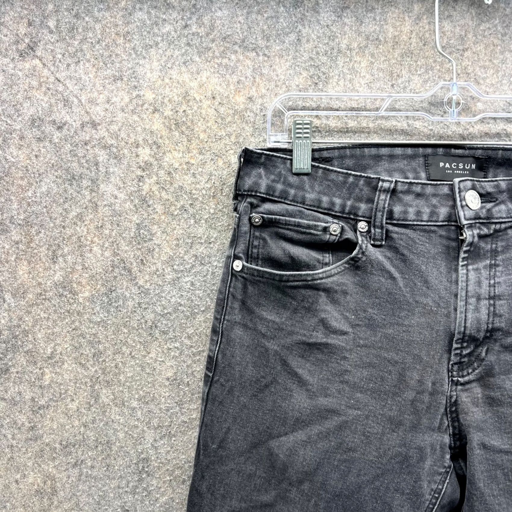 Pacsun PacSun Jeans Mens 32 Black Men 32x34 Adult Grey Denim Slim Fit Active Stretch Casual Size US 32 / EU 48 - 4 Thumbnail