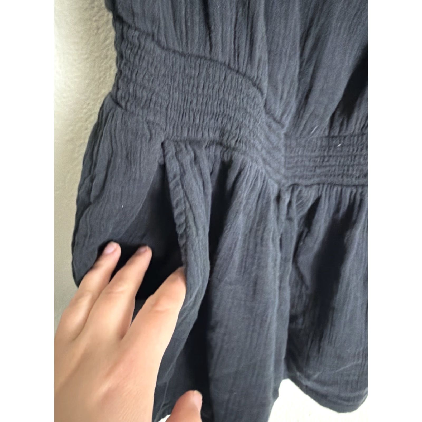 Vintage Aerie Romper Women Medium Black Tie Neck Womens Size 32" / US 10 / IT 46 - 6 Thumbnail