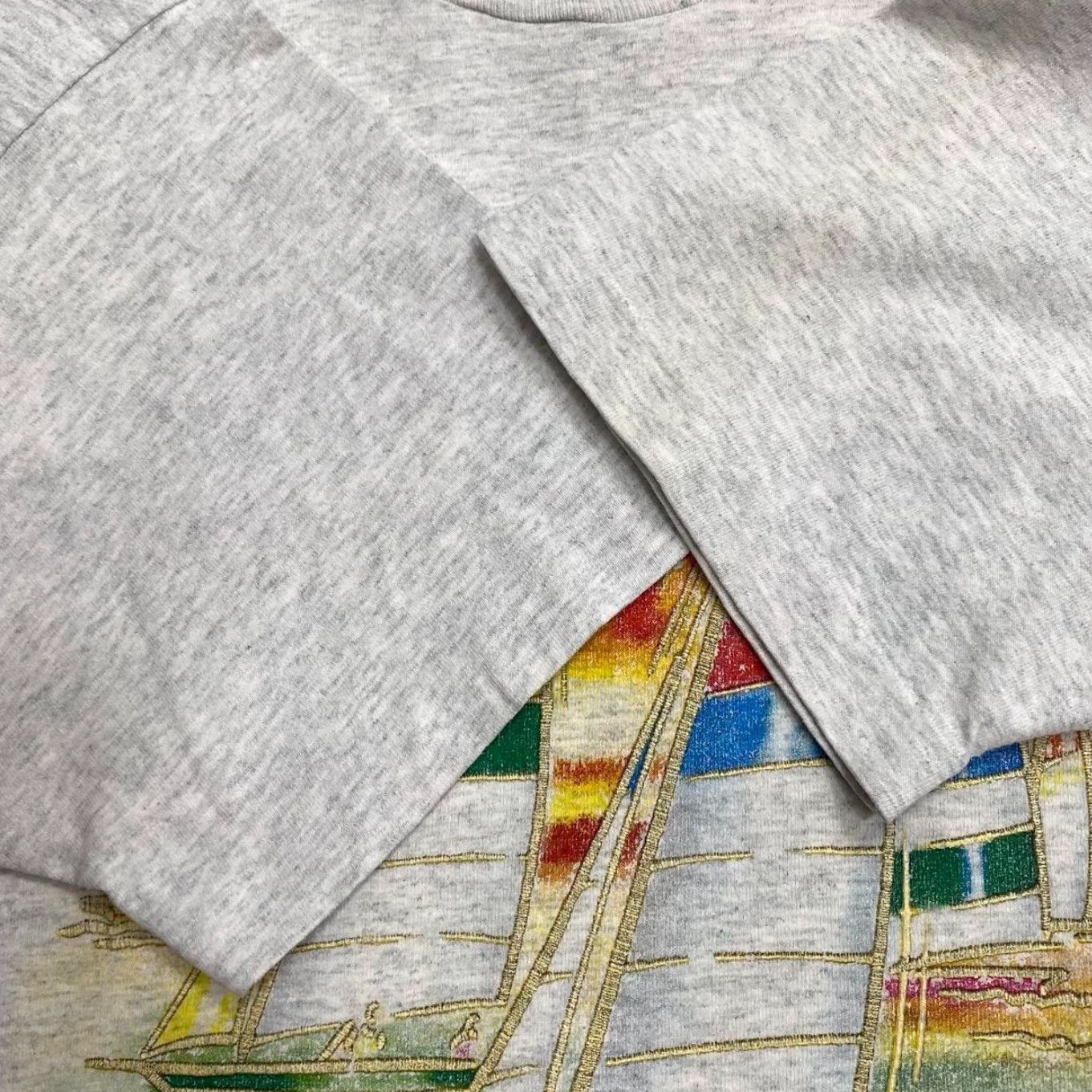 Fruit Of The Loom Vintage FOTL Florida Souvenir Graphic T-Shirt Mens M Light Grey 90s Size US M / EU 48-50 / 2 - 6 Thumbnail