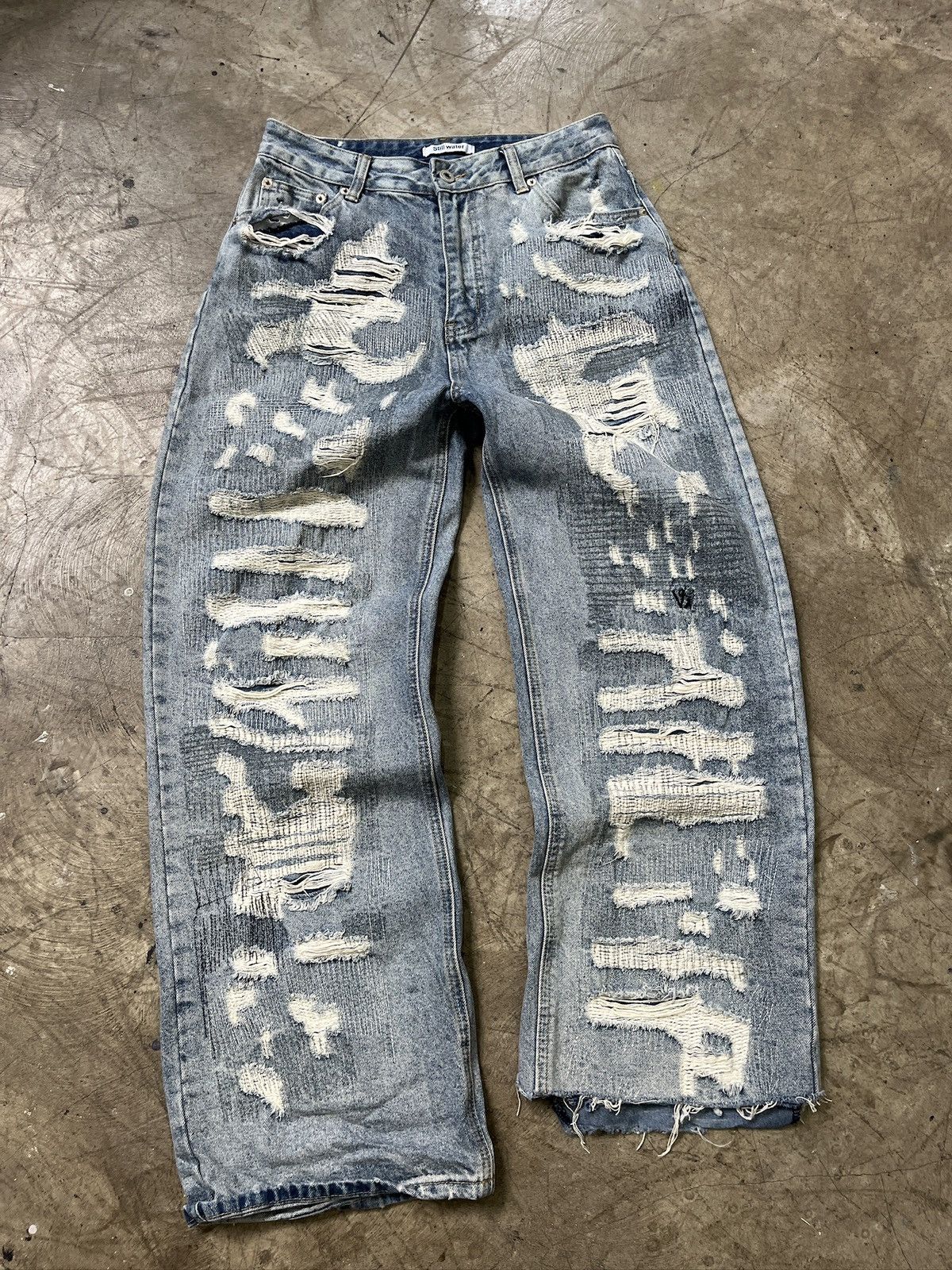 Other Still Water Distressed Reworked Denim Jeans (unisex) Size US 29 - 1 Thumbnail