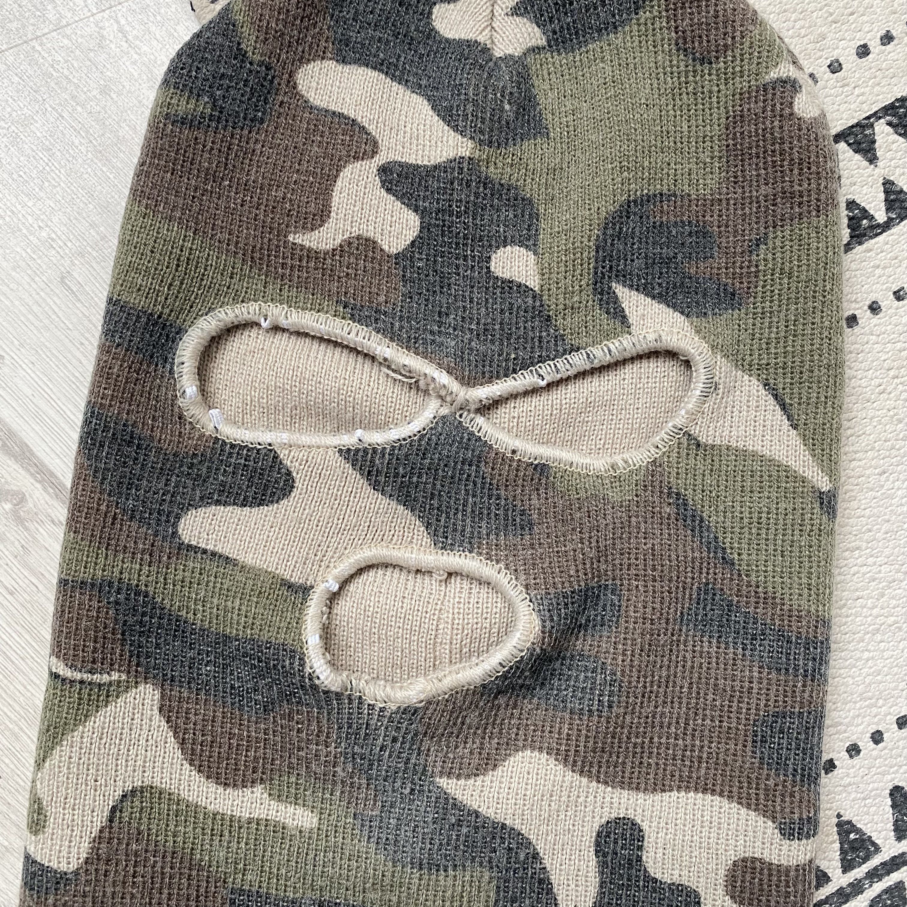 Hysteric Glamour Vintage Camo Knit Balaclava Mask Hole Full Face Size ONE SIZE - 3 Thumbnail