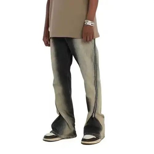 Other Blue Stacked Washed Two Tone Denim Jeans Size US 34 / EU 50 - 1 Thumbnail