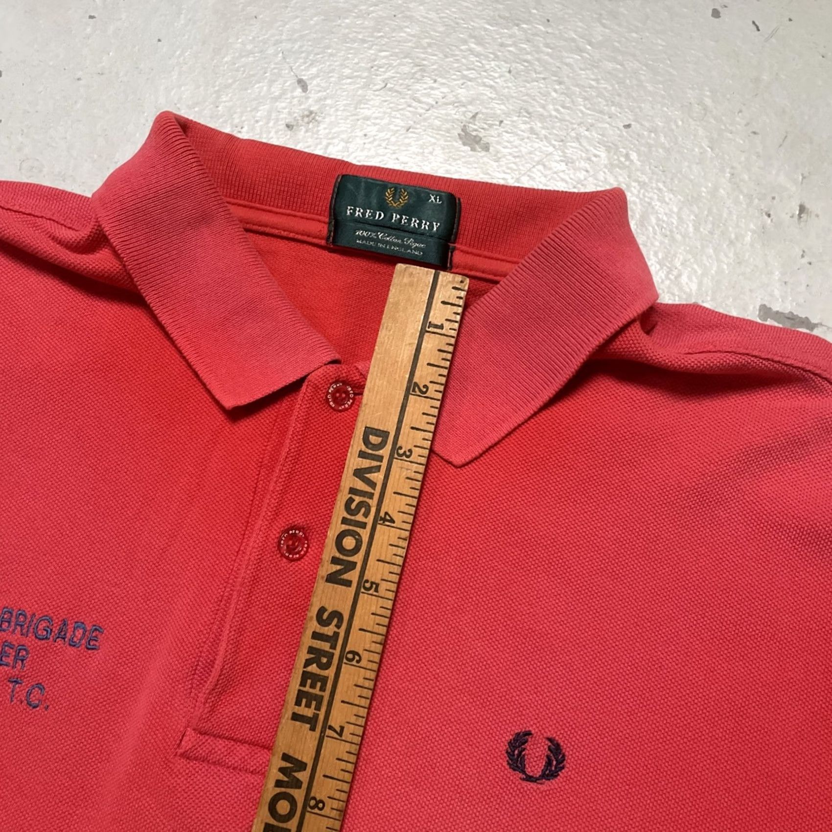 Fred Perry VINTAGE Fred Perry Shirt XL Red London Fire Brigade Officer Uniform Polo Made Size US XL / EU 56 / 4 - 3 Thumbnail