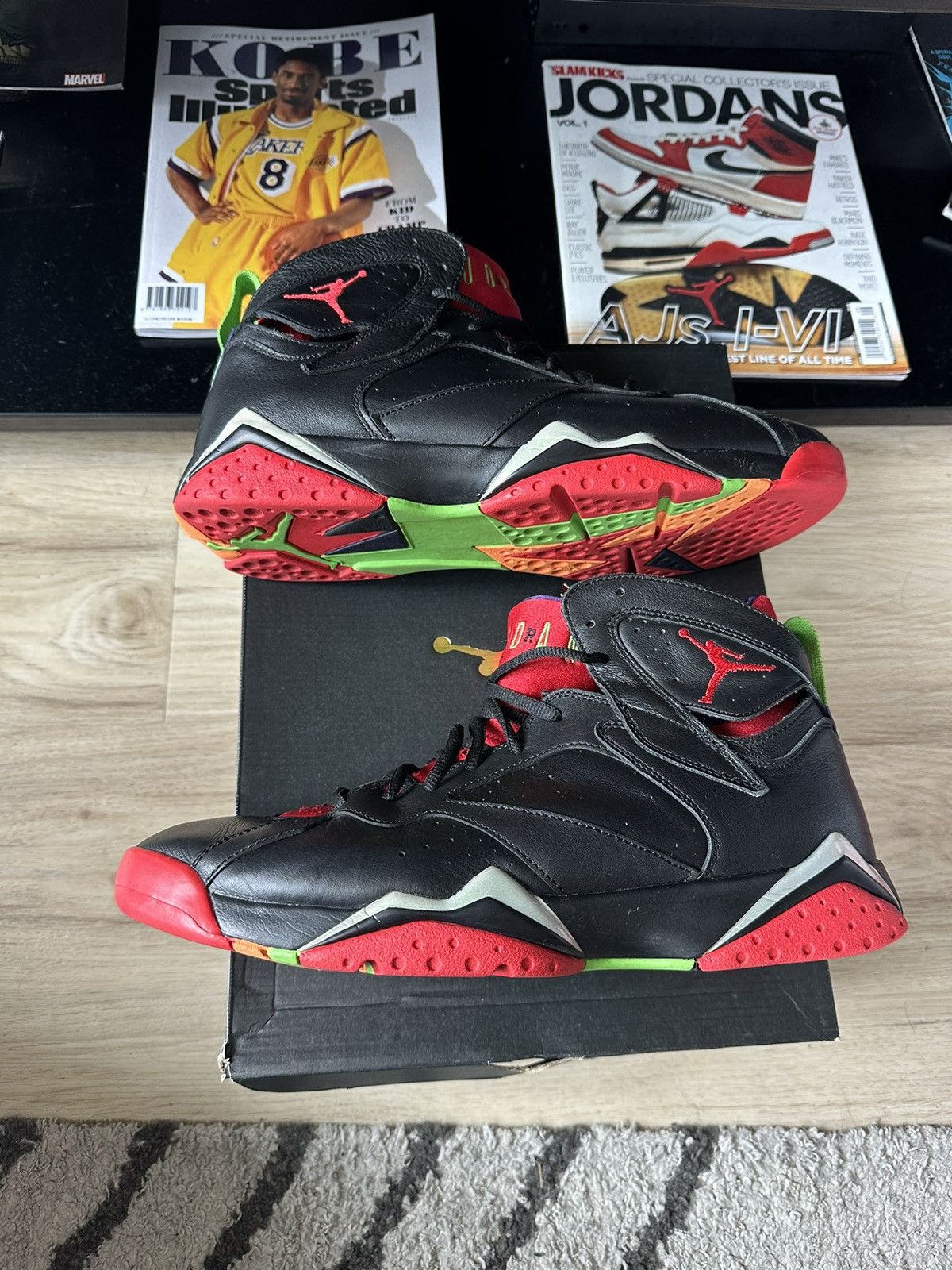 image of Air Jordan 7 Retro ‘Marvin The Martian’ Shoes in Black, Men's (Size 12)