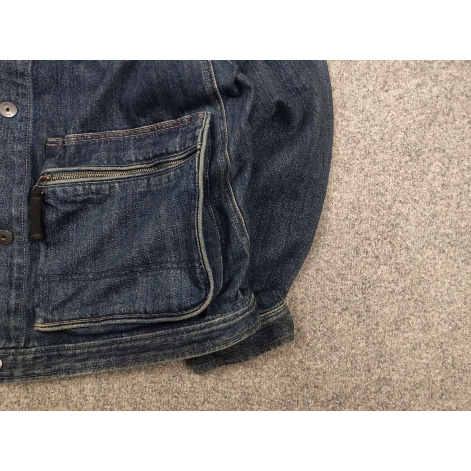 G-Star G-Star RAW Utility Coach Dakota Cargo Pocket Baggy Denim Blue Vintage Jacket Mens L Blue Denim Cargo Pockets Vintage Style Stars 90s Theme Jacket Size US L / EU 52-54 / 3 - 5 Thumbnail