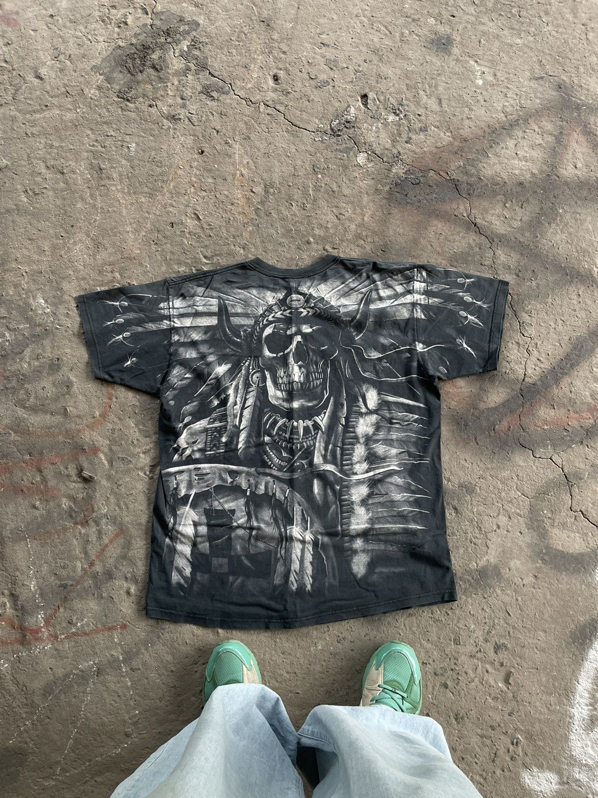 Band Tees × Liquid Blue × Vintage VINTAGE LIQUID BLUE SKULL T-SHIRT 1997 Size US XL / EU 56 / 4 - 7 Thumbnail