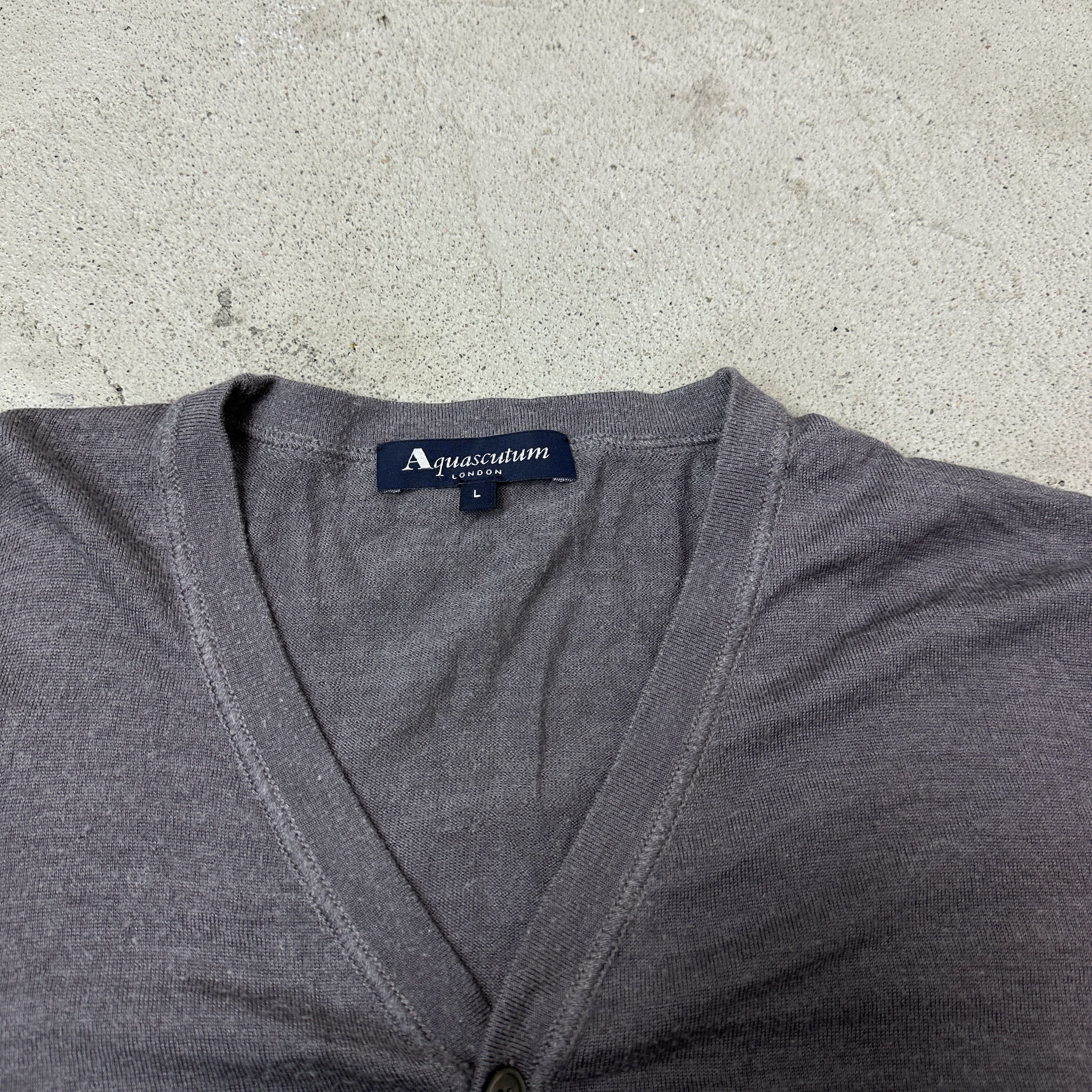 Aquascutum Vintage Buttoned Fitted Aquascutum Cardigan Sweater 00s Size L / US 10 / IT 46 - 4 Thumbnail