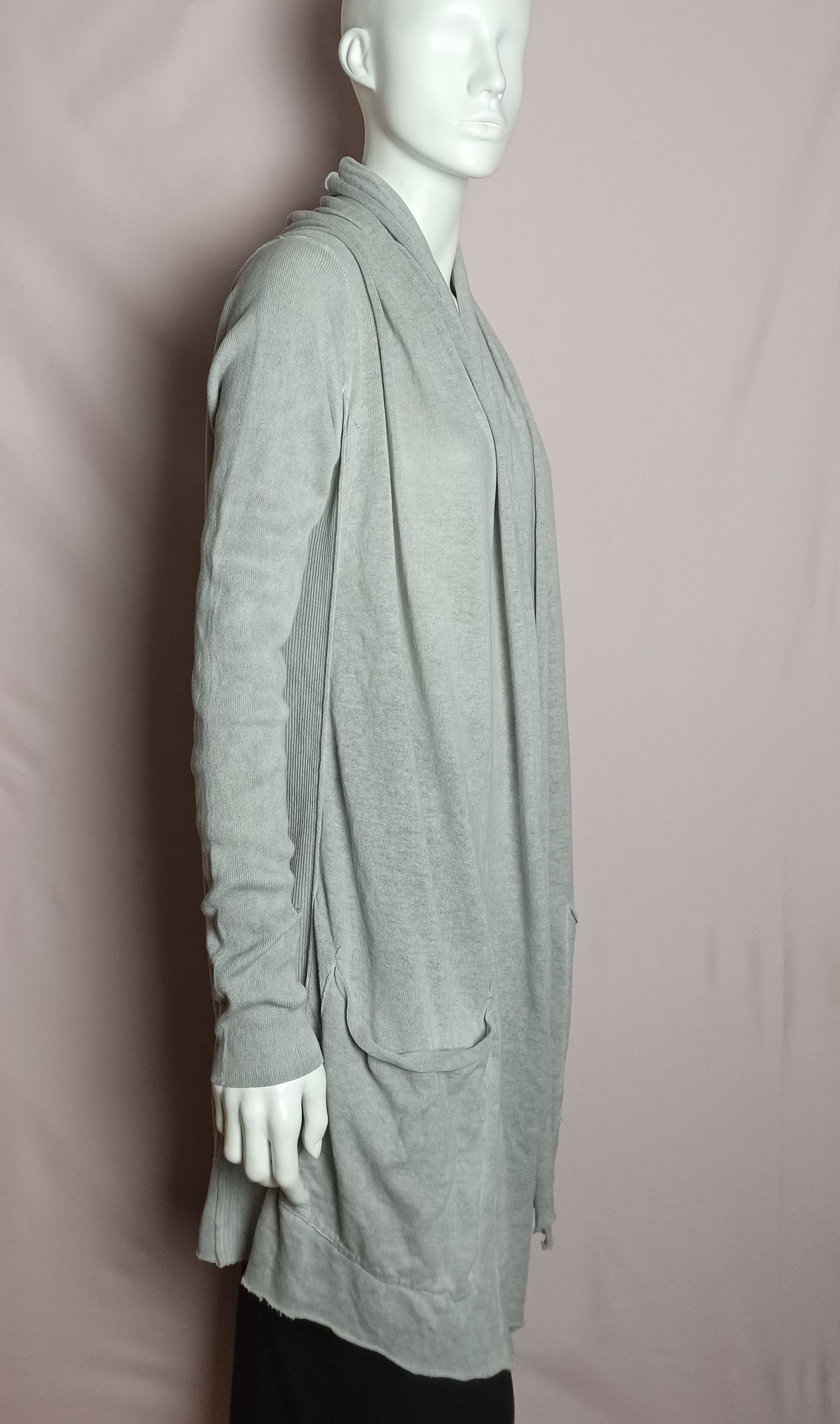 Rundholz RUNDHOLZ Black Label Gray Open Asymmetric Cardigan Size L / US 10 / IT 46 - 2 Thumbnail